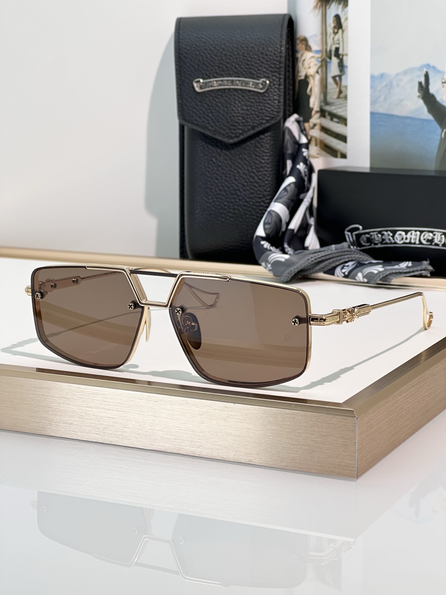 Chrome Hearts LOVEROD Sunglasses - Gold Frame, Gradient Lenses, Luxury Eyewear 4 i1748768078294 263 0 3