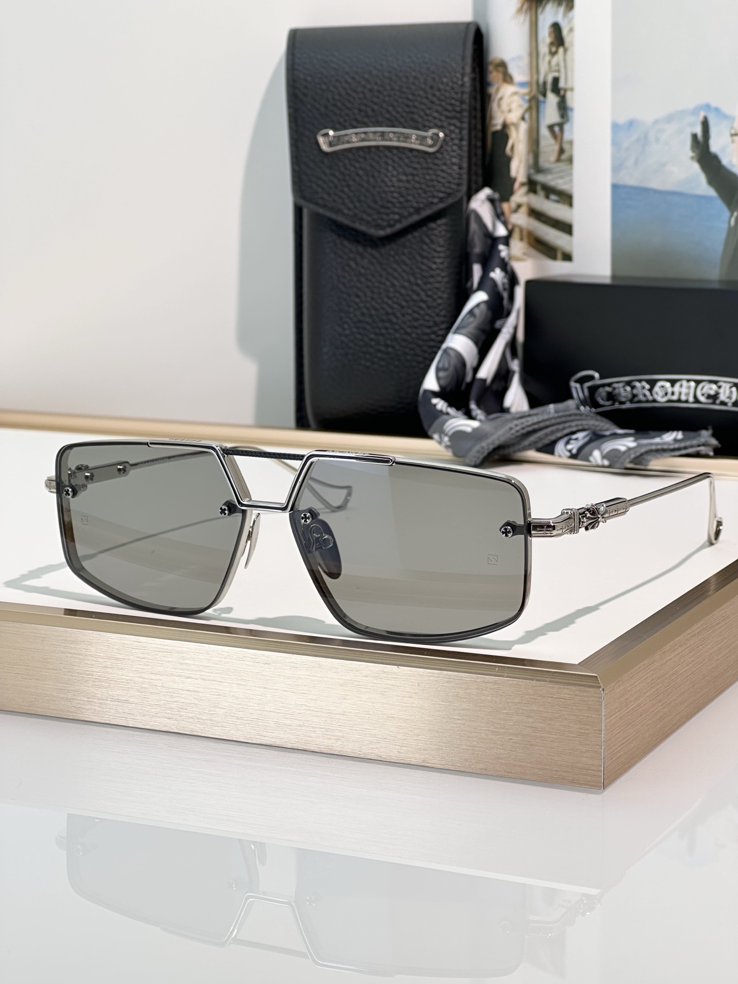 Chrome Hearts LOVEROD Sunglasses - Gold Frame, Gradient Lenses, Luxury Eyewear 5 i1748768078461 4890 0 4