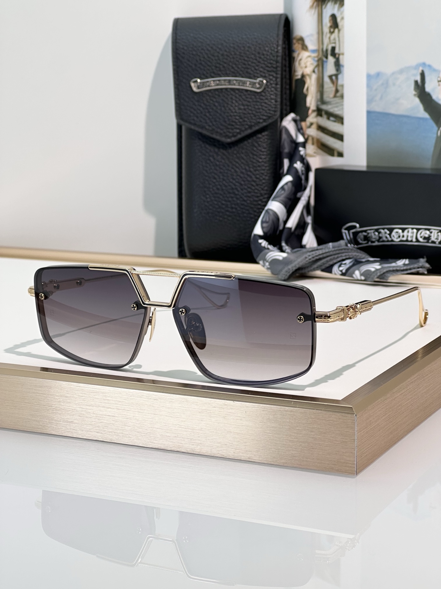 Chrome Hearts LOVEROD Sunglasses - Gold Frame, Gradient Lenses, Luxury Eyewear 2 i1748768078556 8414 0 1