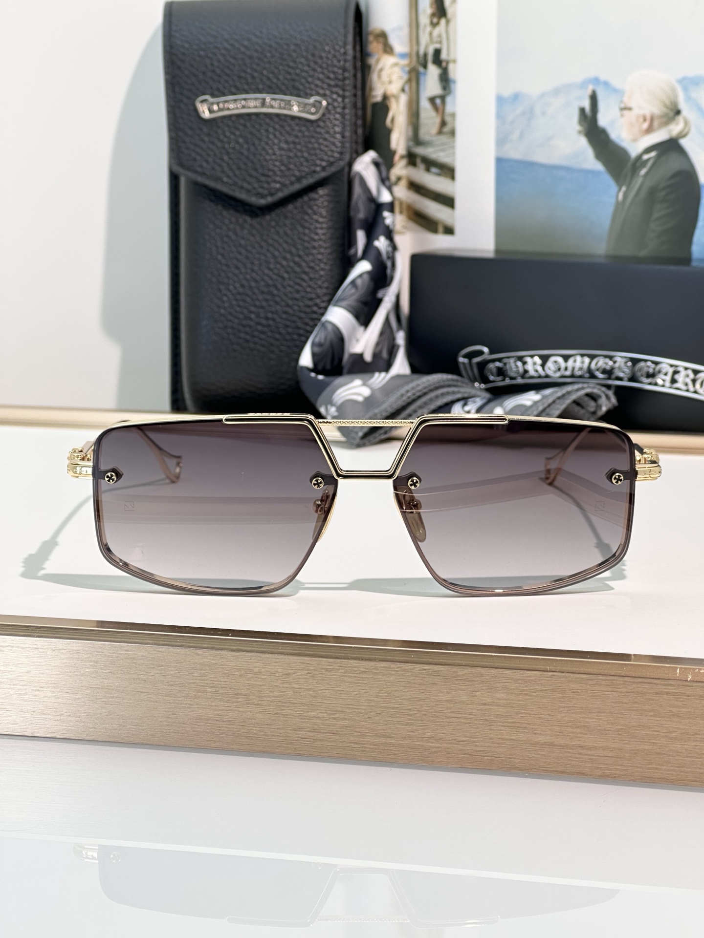 Chrome Hearts LOVEROD Sunglasses - Gold Frame, Gradient Lenses, Luxury Eyewear 7 i1748768080498 7673 0 6