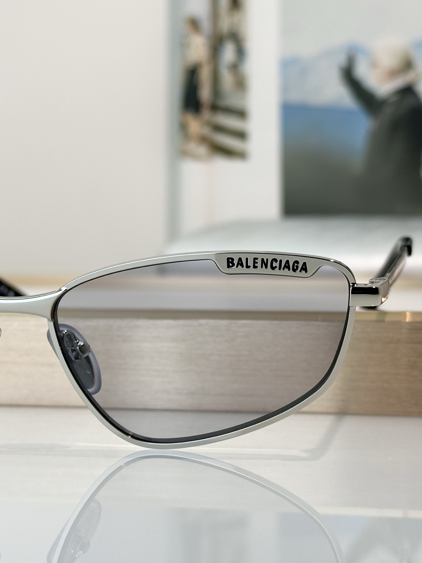 Balenciaga BB0277S Silver Frame Grey Lens Cat Eye Women's Sunglasses 60mm 4 i1749191487472 8818 0 3