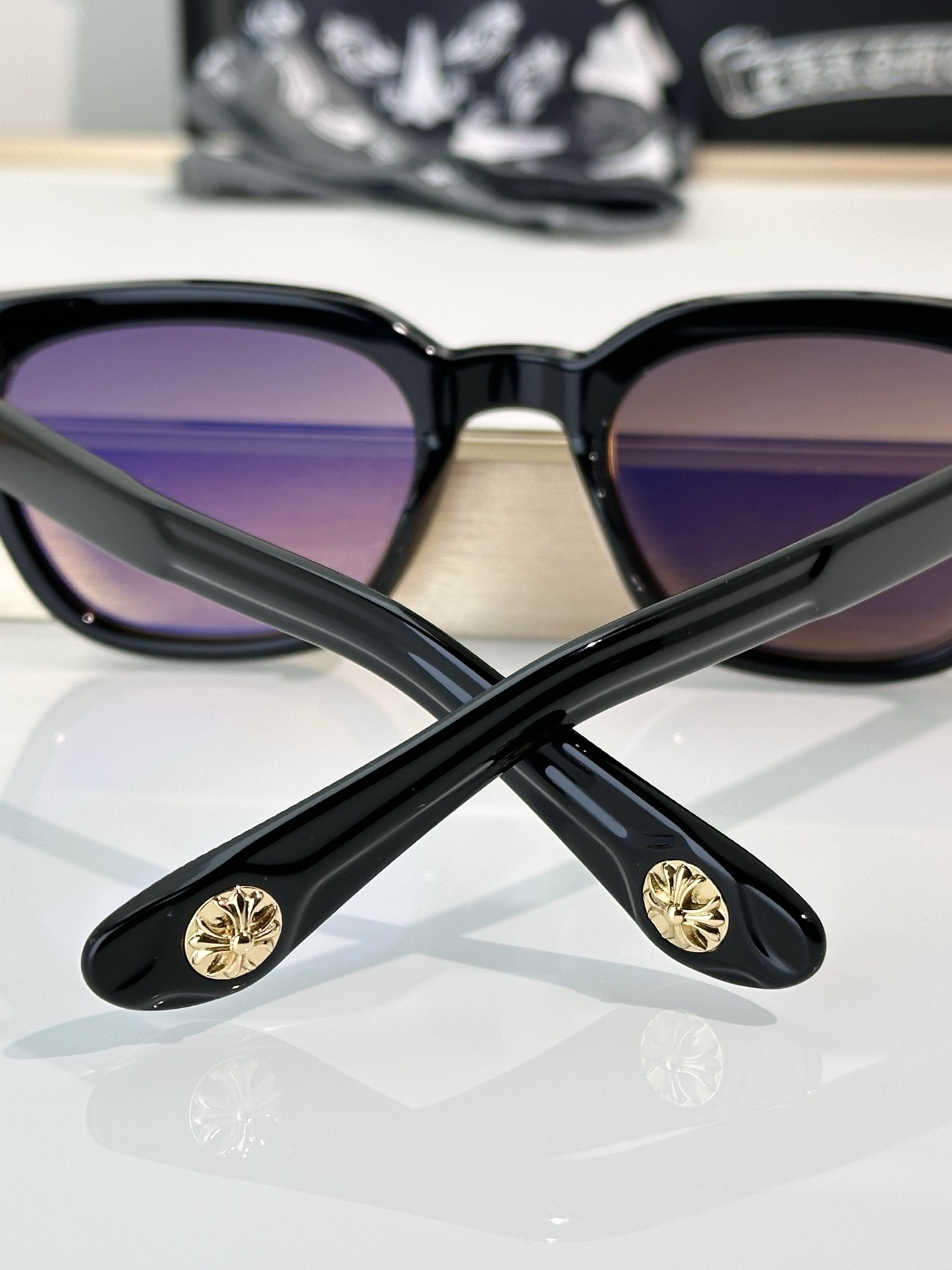 Chrome Hearts DRIPPIN Sunglasses - Black Frame with Gold Accents, 52mm 10 i1749457013726 8210 0 8