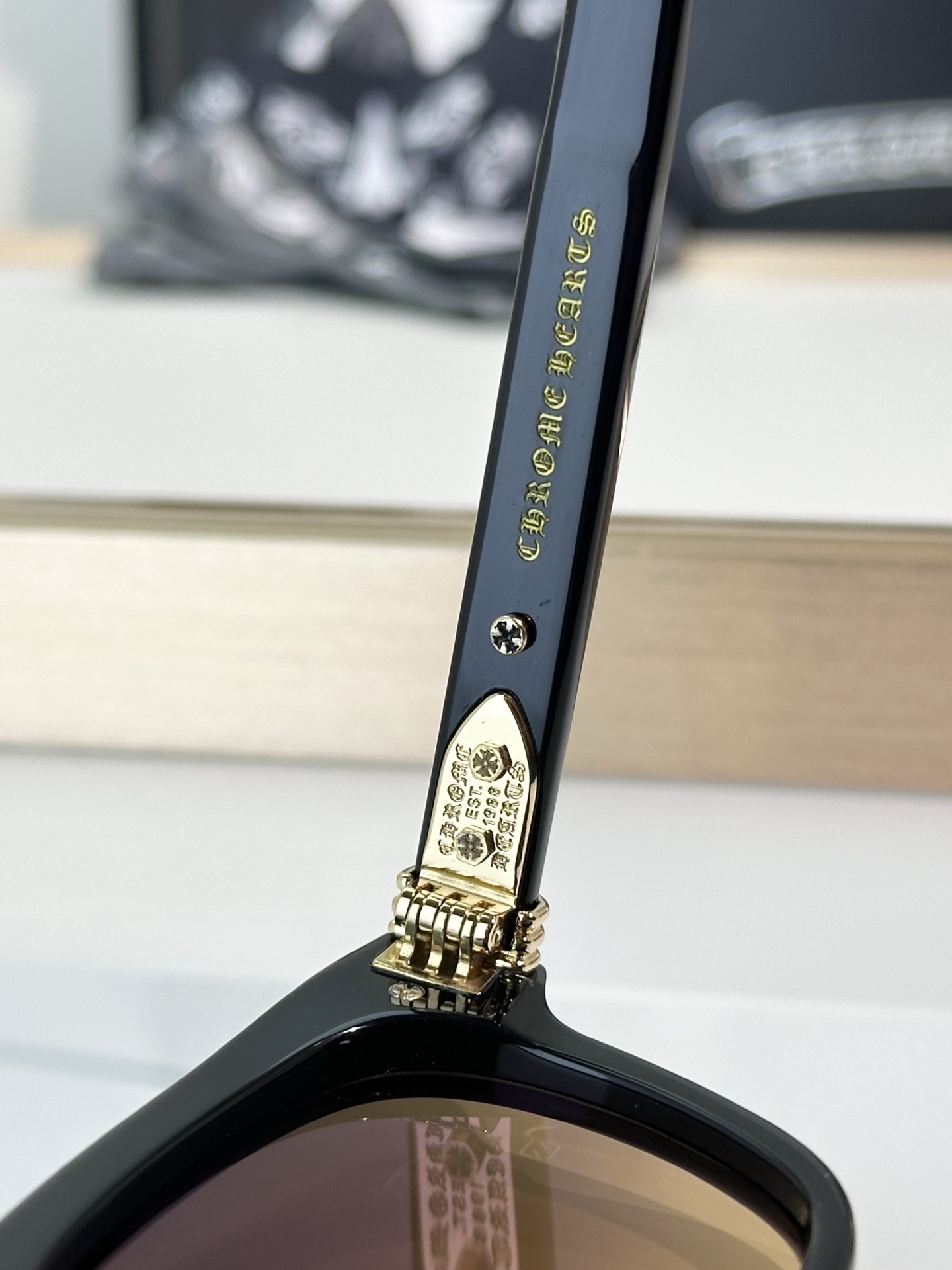 Chrome Hearts DRIPPIN Sunglasses - Black Frame with Gold Accents, 52mm 9 i1749457016125 1165 0 7