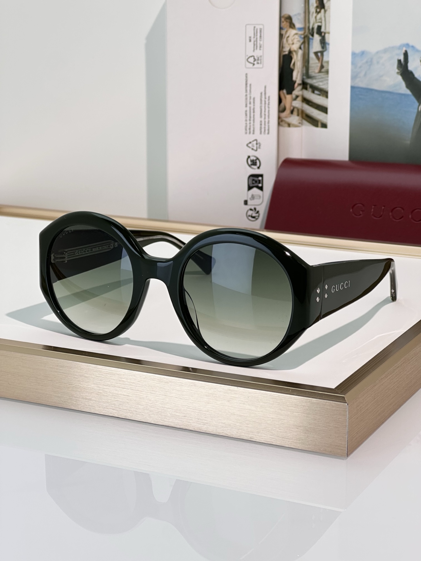 Gucci 2014S Oversized Round Sunglasses, Tortoiseshell Frame, Brown Gradient Lenses 7 i1751356842566 1102 0 5