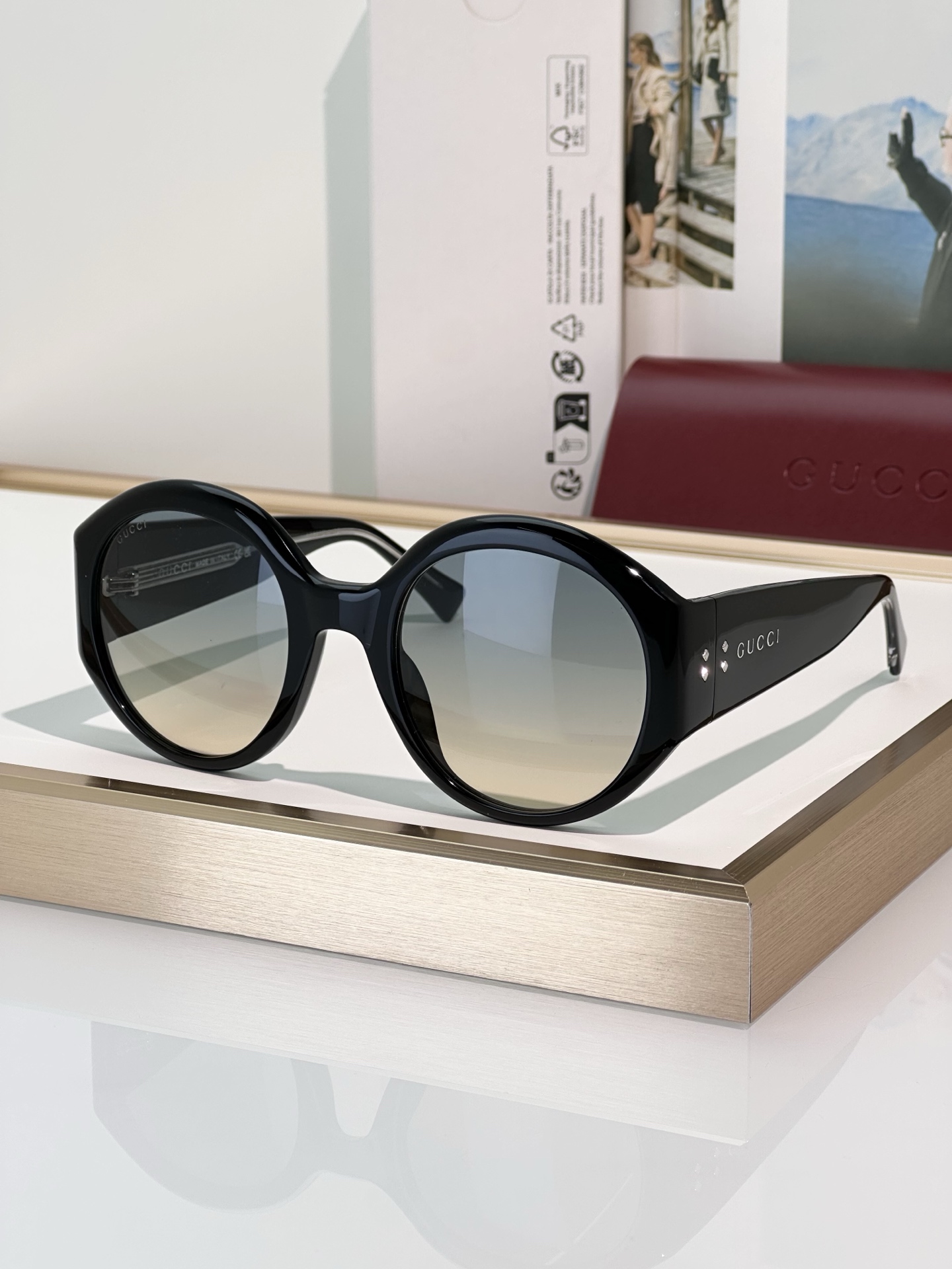 Gucci 2014S Oversized Round Sunglasses, Tortoiseshell Frame, Brown Gradient Lenses 3 i1751356843148 1210 0 1