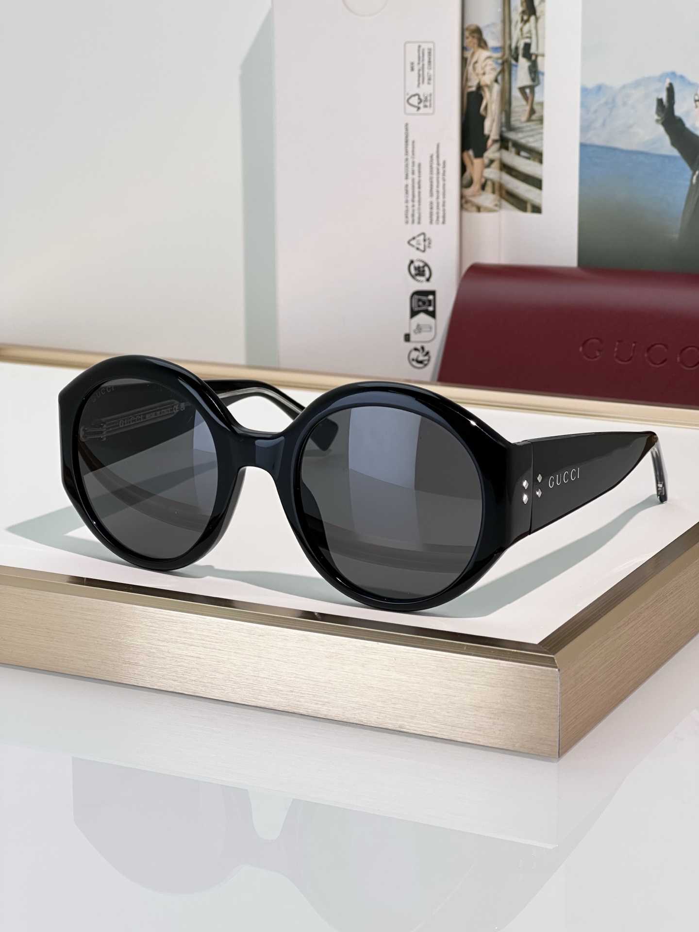 Gucci 2014S Oversized Round Sunglasses, Tortoiseshell Frame, Brown Gradient Lenses 5 i1751356843164 2985 0 3