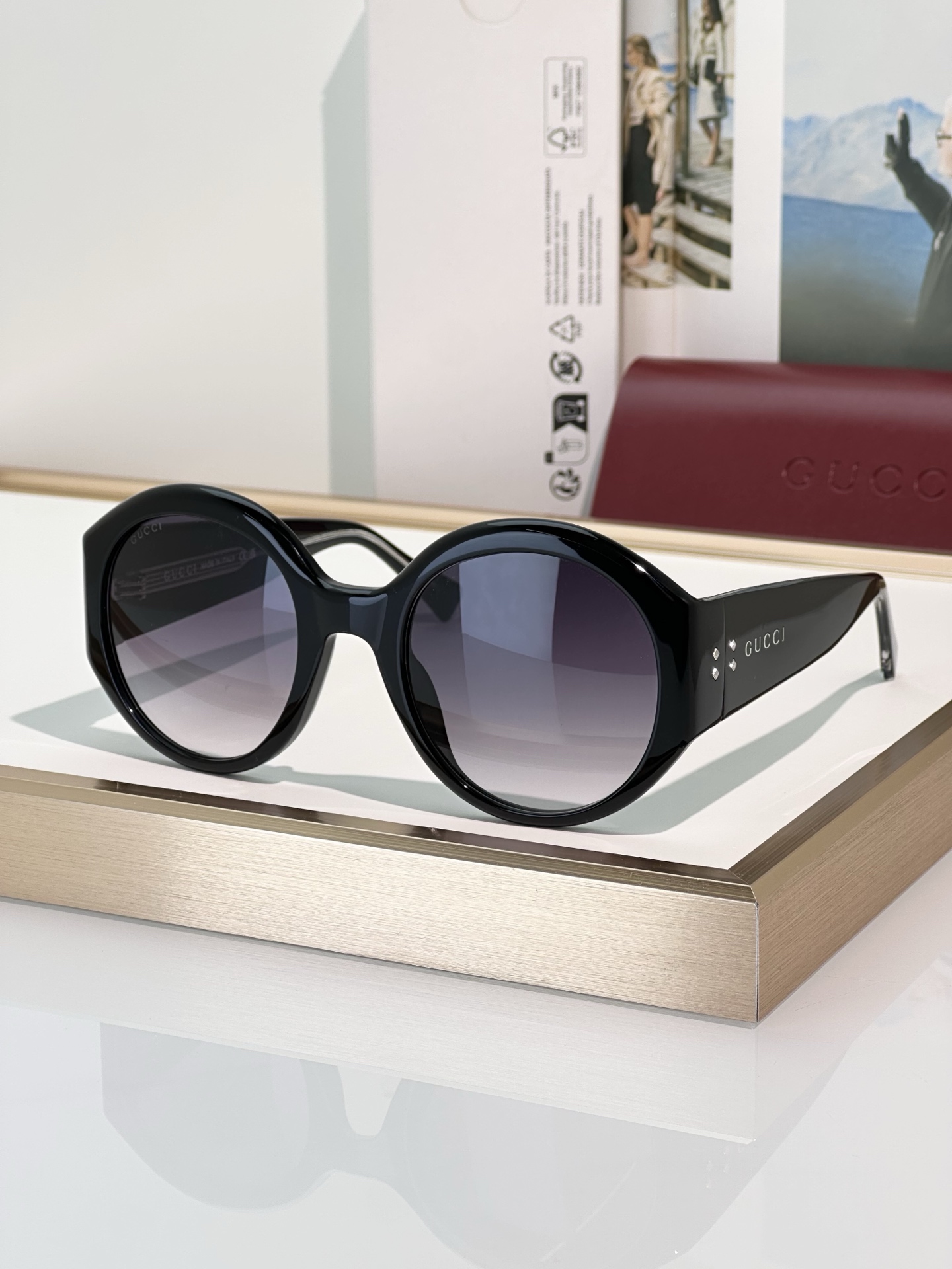 Gucci 2014S Oversized Round Sunglasses, Tortoiseshell Frame, Brown Gradient Lenses 4 i1751356844743 2480 0 2