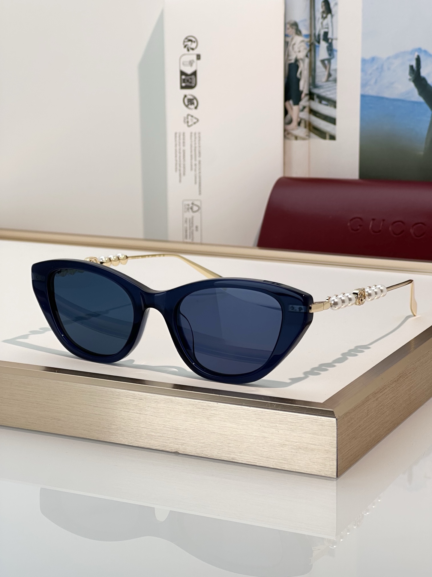 GUCCI珍珠墨镜\nMod：GG1968S\nSize：50口19-140