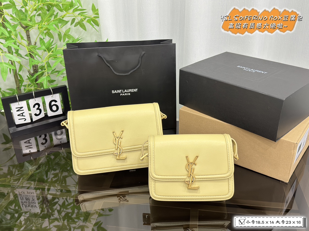 大号💰400 配全套包装🎀
小号💰380 配全套包装🎀
size:大号23×16小号18.5×14
圣罗兰YSL Soiferino box豆腐包
简直太绝
方方正正的翻盖包型 复刻自 Saint Laurent70 年代的包款
简洁百搭 高级又有质感
字母logo旋转开合方式 做旧复古金铜色
特别的复古味道
它一眼不会让人觉得惊艳 但又让人念念不忘
YSL经典爆款
不会出错的选择就是它