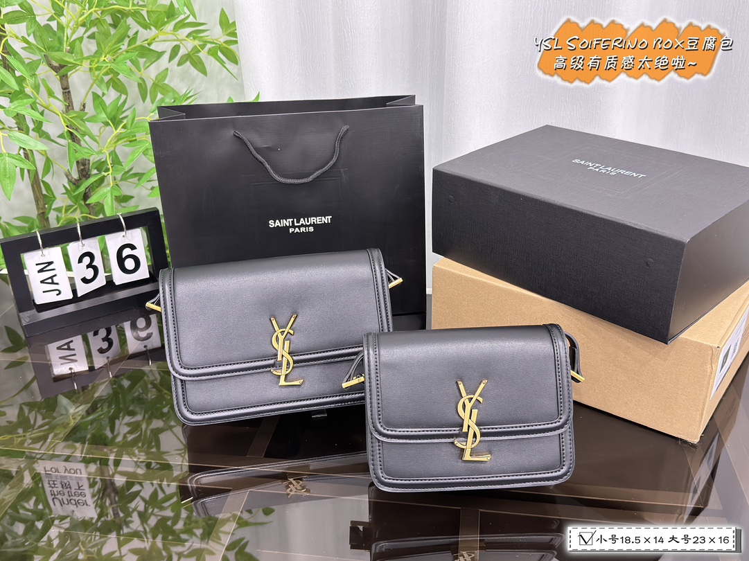 大号💰400 配全套包装🎀
小号💰380 配全套包装🎀
size:大号23×16小号18.5×14
圣罗兰YSL Soiferino box豆腐包
简直太绝
方方正正的翻盖包型 复刻自 Saint Laurent70 年代的包款
简洁百搭 高级又有质感
字母logo旋转开合方式 做旧复古金铜色
特别的复古味道
它一眼不会让人觉得惊艳 但又让人念念不忘
YSL经典爆款
不会出错的选择就是它