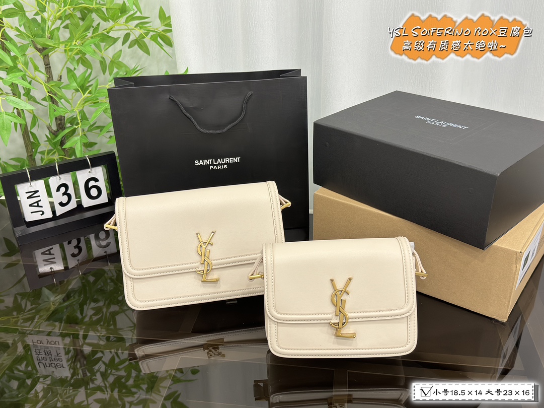 大号💰400 配全套包装🎀
小号💰380 配全套包装🎀
size:大号23×16小号18.5×14
圣罗兰YSL Soiferino box豆腐包
简直太绝
方方正正的翻盖包型 复刻自 Saint Laurent70 年代的包款
简洁百搭 高级又有质感
字母logo旋转开合方式 做旧复古金铜色
特别的复古味道
它一眼不会让人觉得惊艳 但又让人念念不忘
YSL经典爆款
不会出错的选择就是它