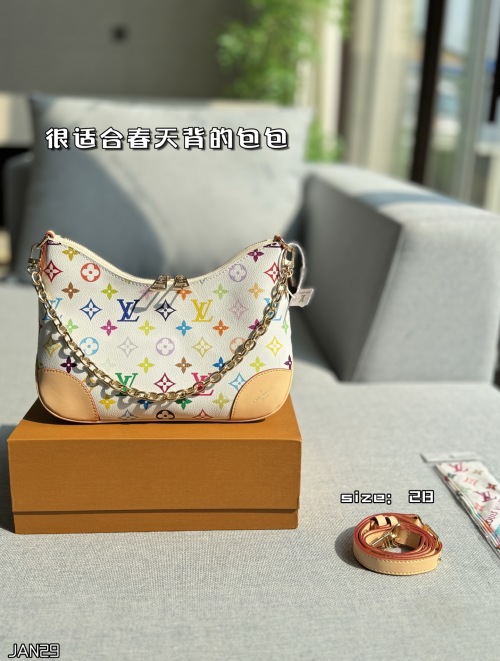 Louis Vuitton Multicolor Monogram Coated Canvas Baguette with Chain Strap 1 Louis Vuitton Multicolor Monogram Coated Canvas Baguette with Chain Strap