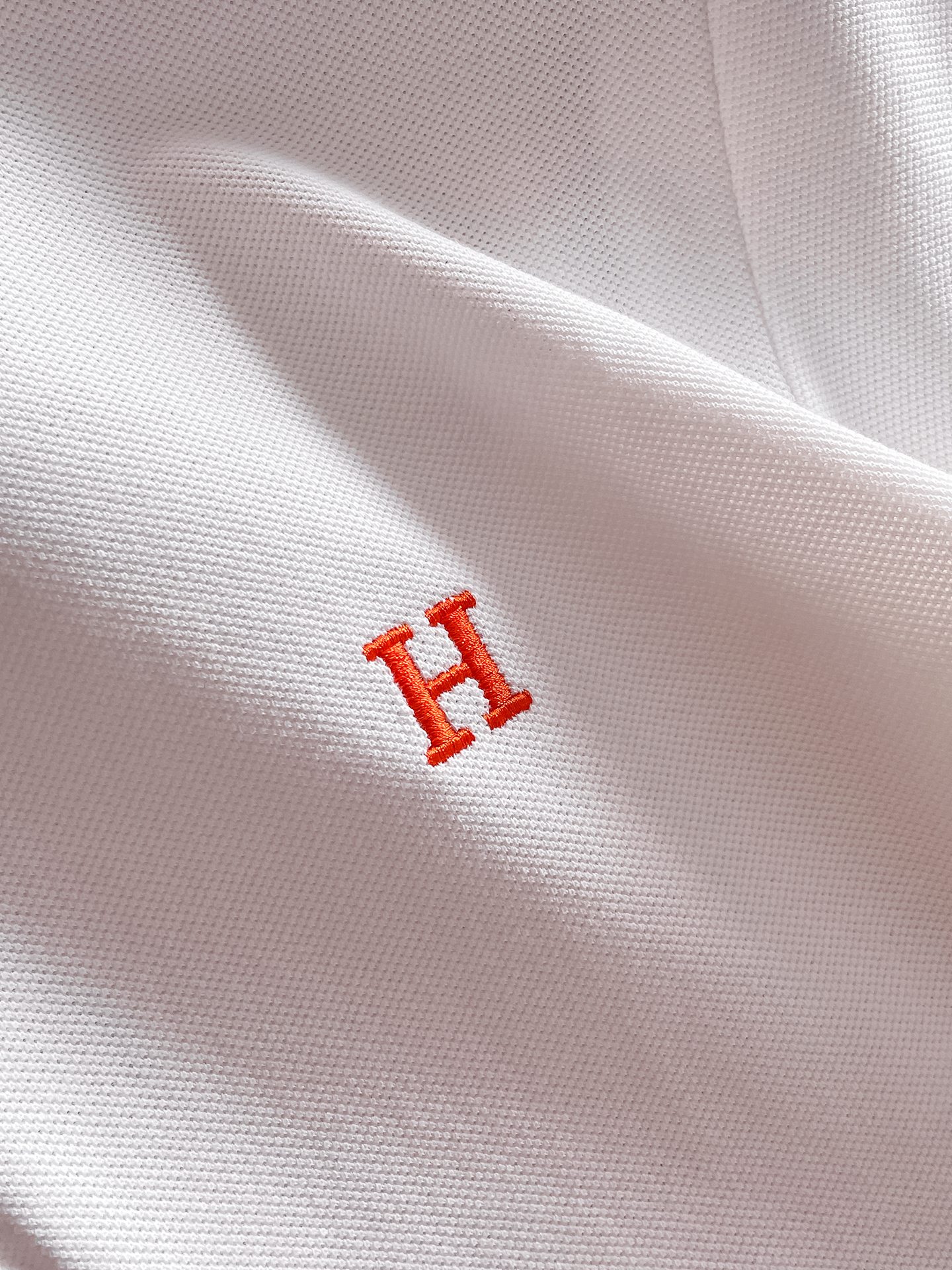 爱马仕新款网眼珠地棉布翻领短Tee，男士经典标识刺绣商务休闲短袖Polo衫，客供面料进口100%密织珠地