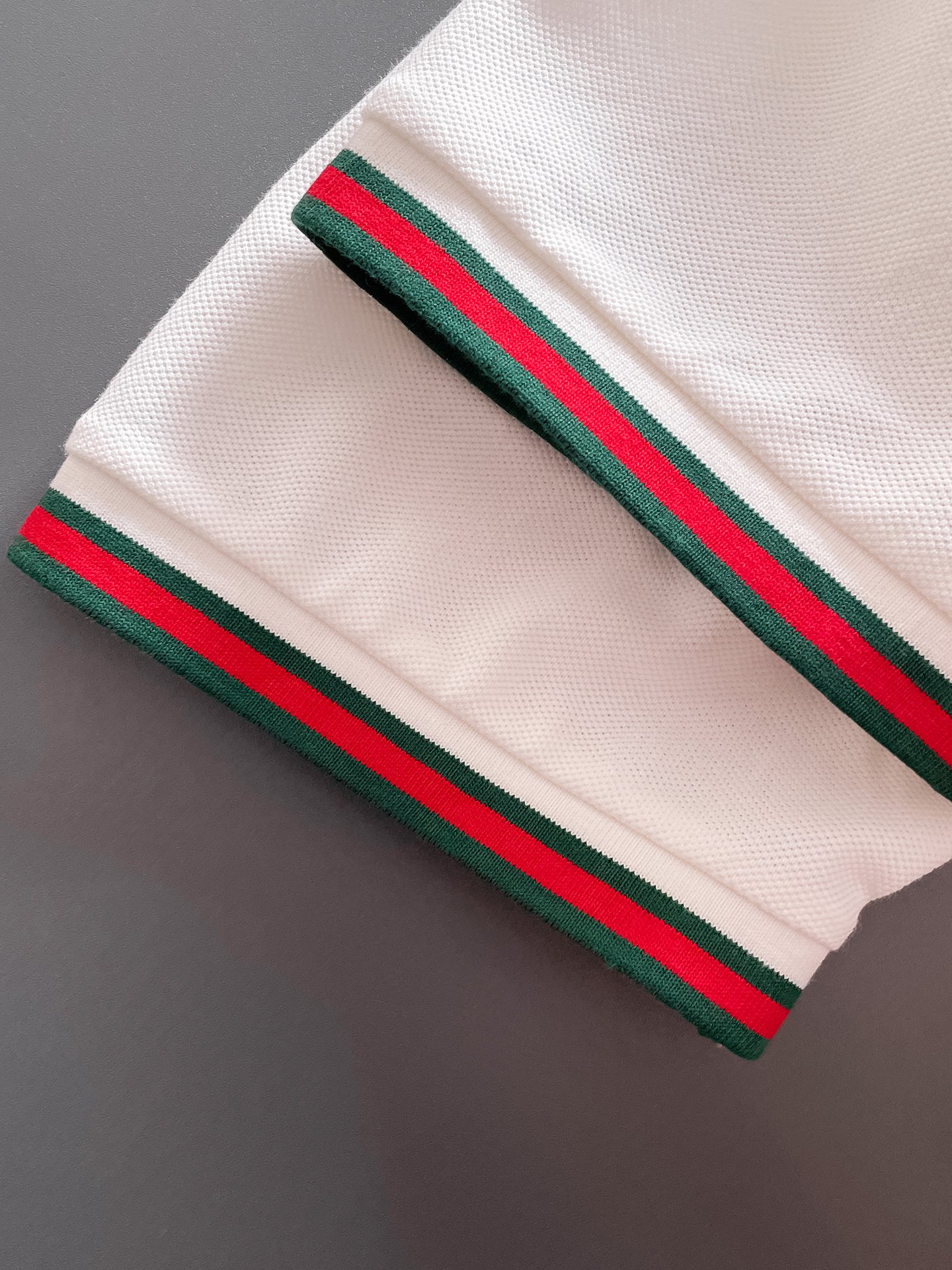 古驰新款网眼珠地棉布翻领短Tee，男士经典标识刺绣商务休闲短袖Polo衫，客供面料进口100%密织珠地棉