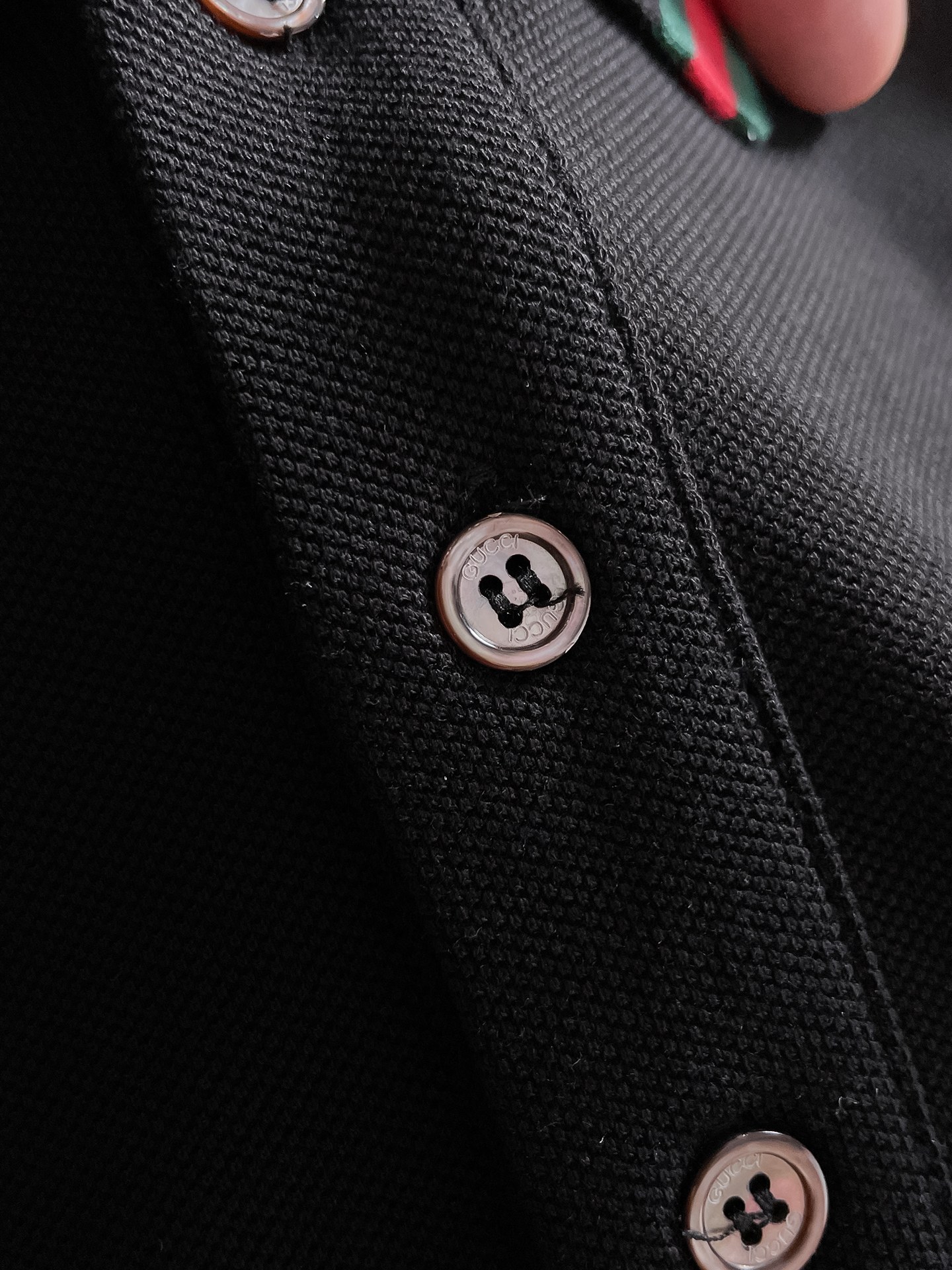 古驰新款网眼珠地棉布翻领短Tee，男士经典标识刺绣商务休闲短袖Polo衫，客供面料进口100%密织珠地棉