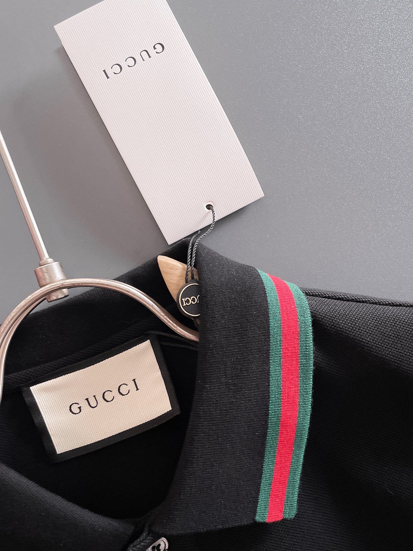 古驰新款网眼珠地棉布翻领短Tee，男士经典标识刺绣商务休闲短袖Polo衫，客供面料进口100%密织珠地棉