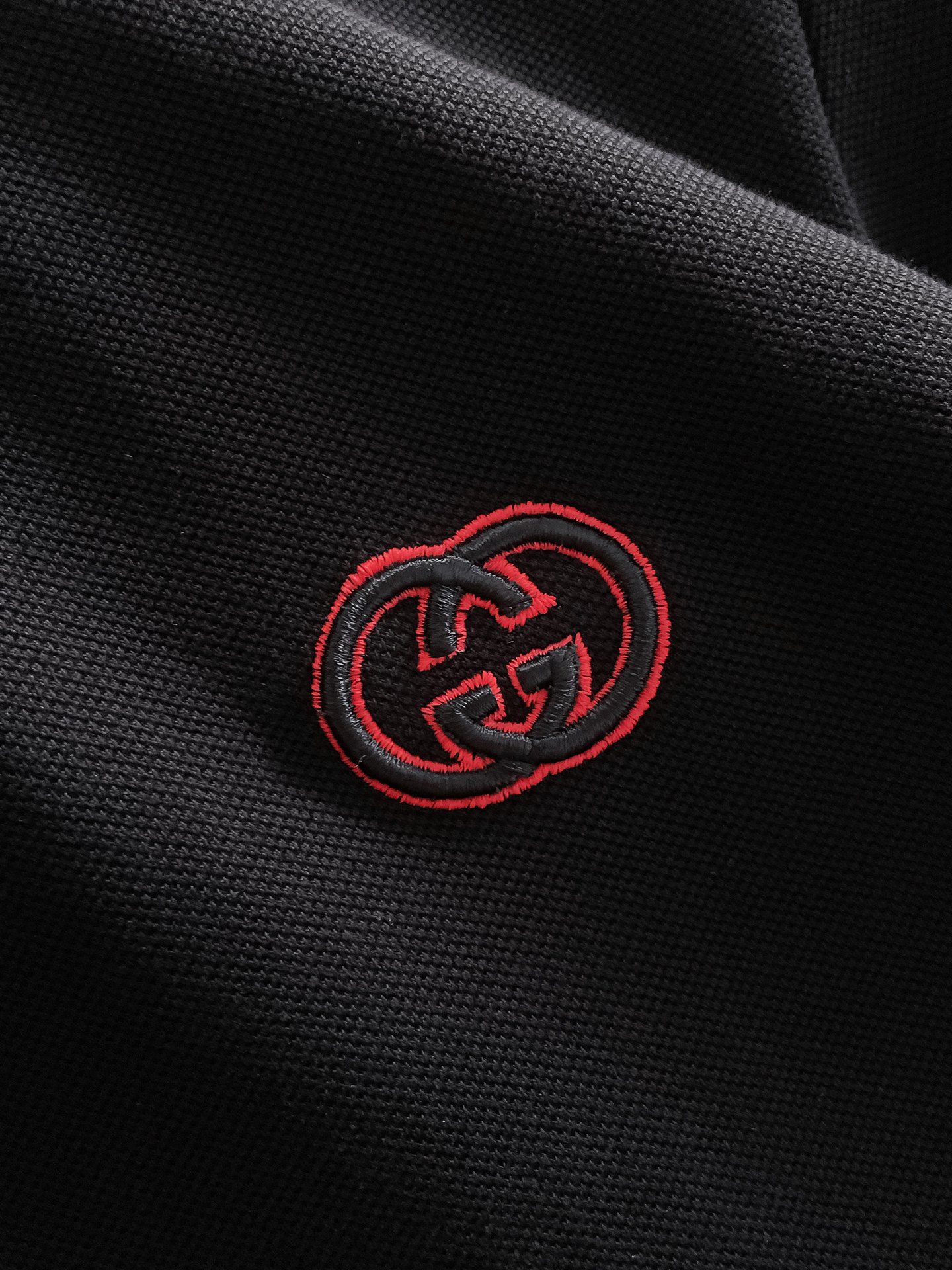 古驰新款网眼珠地棉布翻领短Tee，男士经典标识刺绣商务休闲短袖Polo衫，客供面料进口100%密织珠地棉