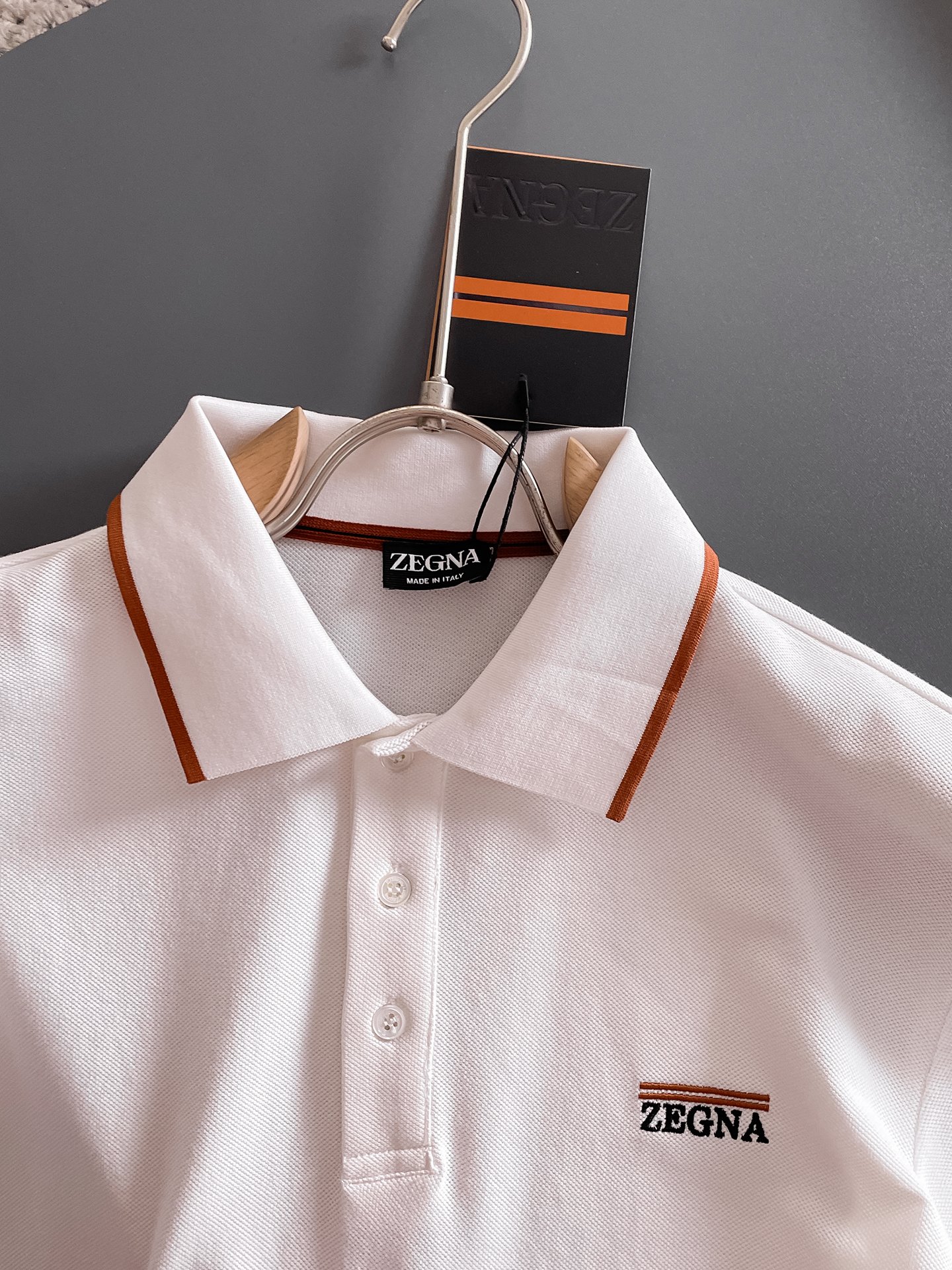 杰尼亚新款网眼珠地棉布翻领短Tee，男士经典标识刺绣商务休闲短袖Polo衫，客供面料进口100%密织珠地