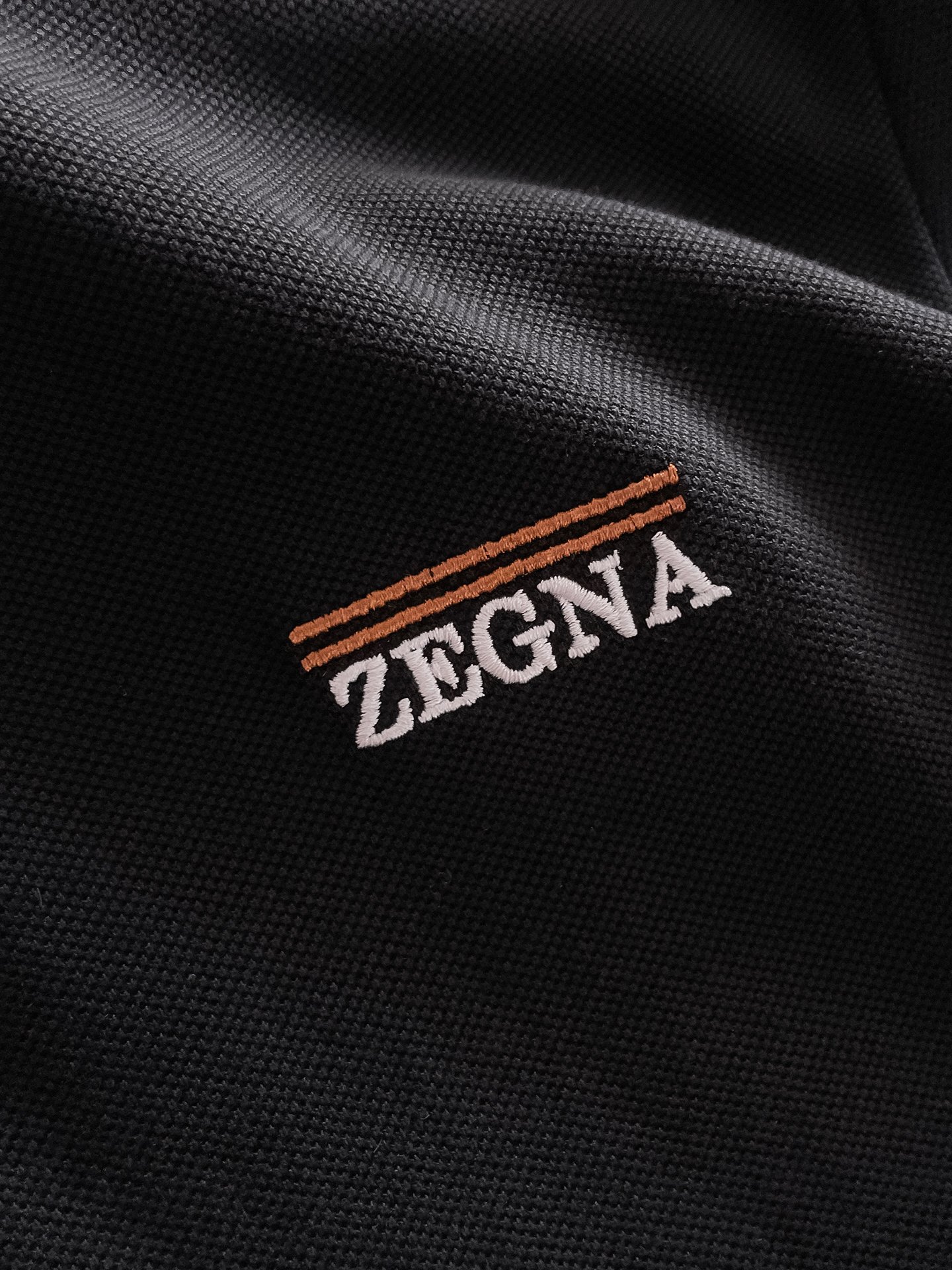 杰尼亚新款网眼珠地棉布翻领短Tee，男士经典标识刺绣商务休闲短袖Polo衫，客供面料进口100%密织珠地