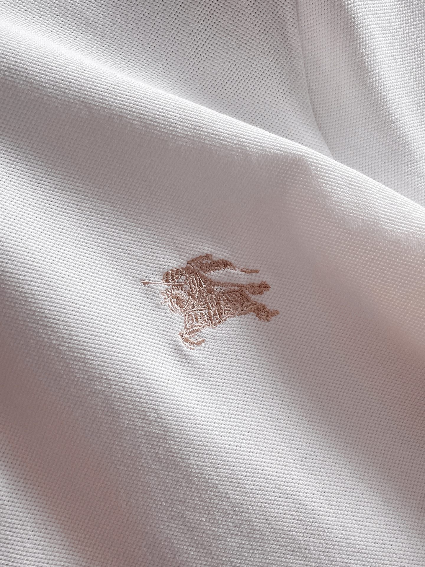 巴宝莉新款网眼珠地棉布翻领短Tee，男士经典标识刺绣商务休闲短袖Polo衫，客供面料进口100%密织珠地