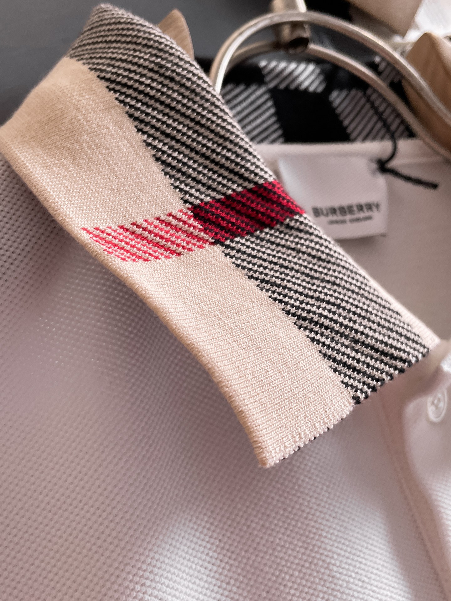 巴宝莉新款网眼珠地棉布翻领短Tee，男士经典标识刺绣商务休闲短袖Polo衫，客供面料进口100%密织珠地