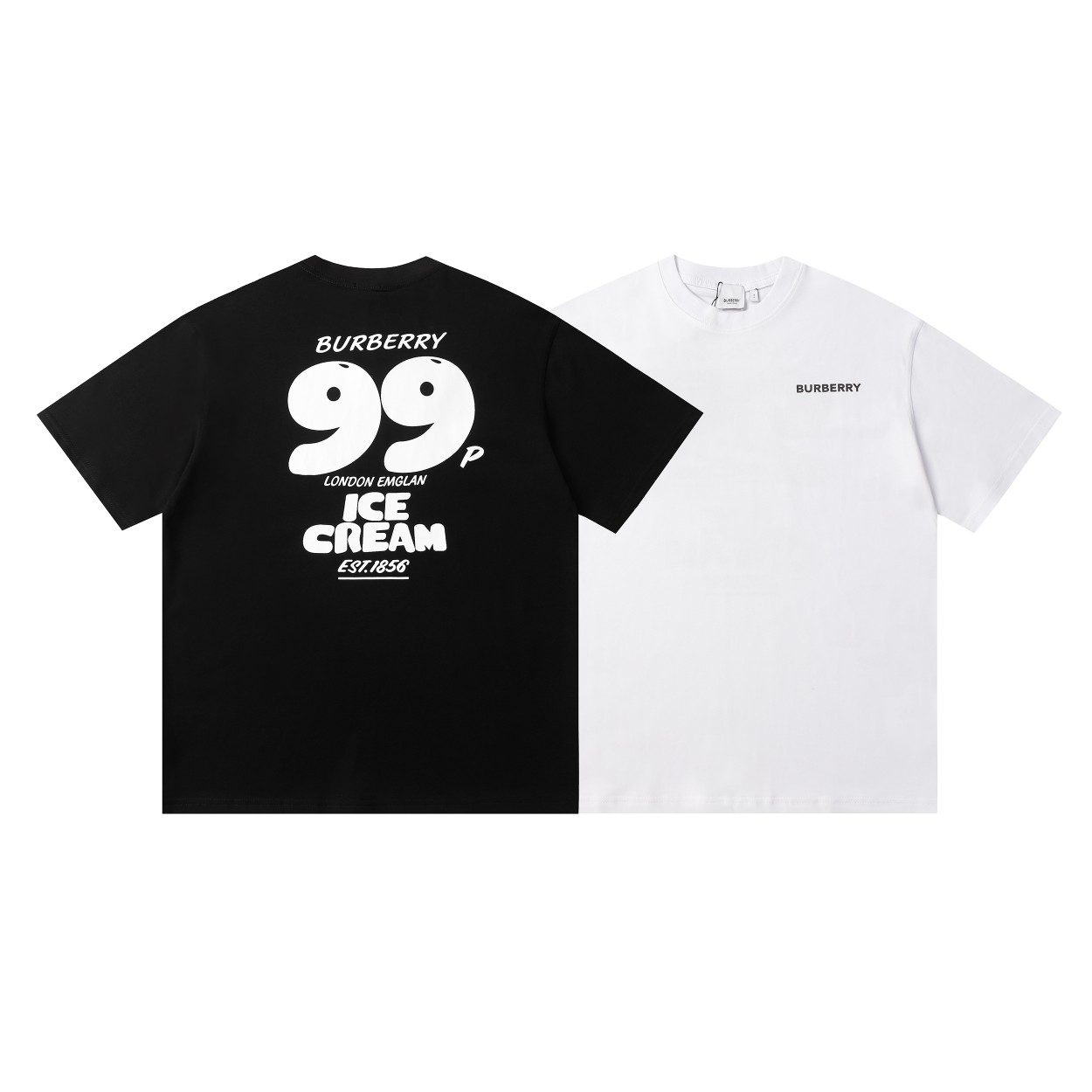BURBERRY camiseta de manga corta clásica con estampado de letras de la serie 99 en la espalda. Tejido personalizado de …
