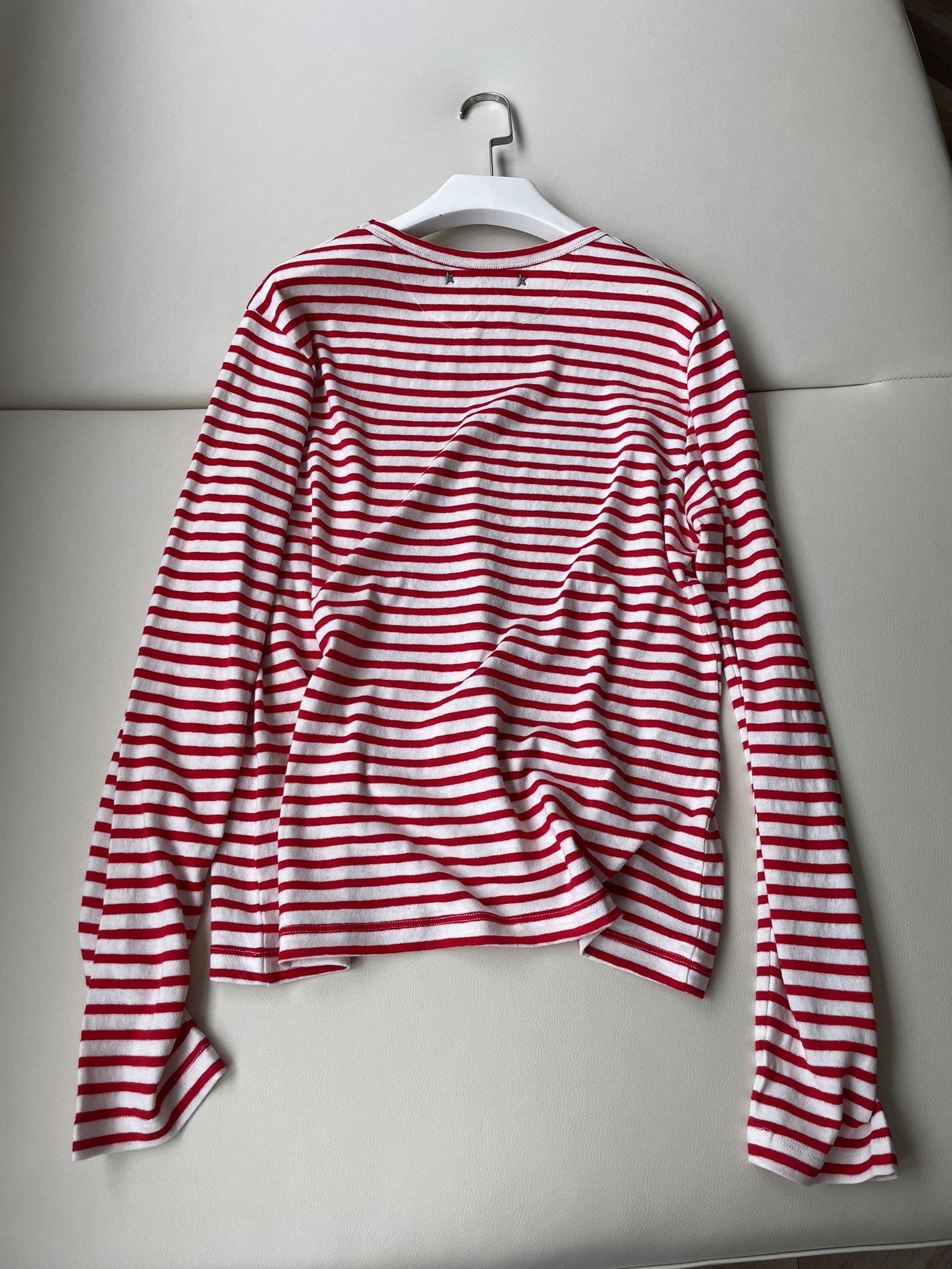 Golden Goose Striped T-shirt with Star Embroidery and Metal Details - 图片 8