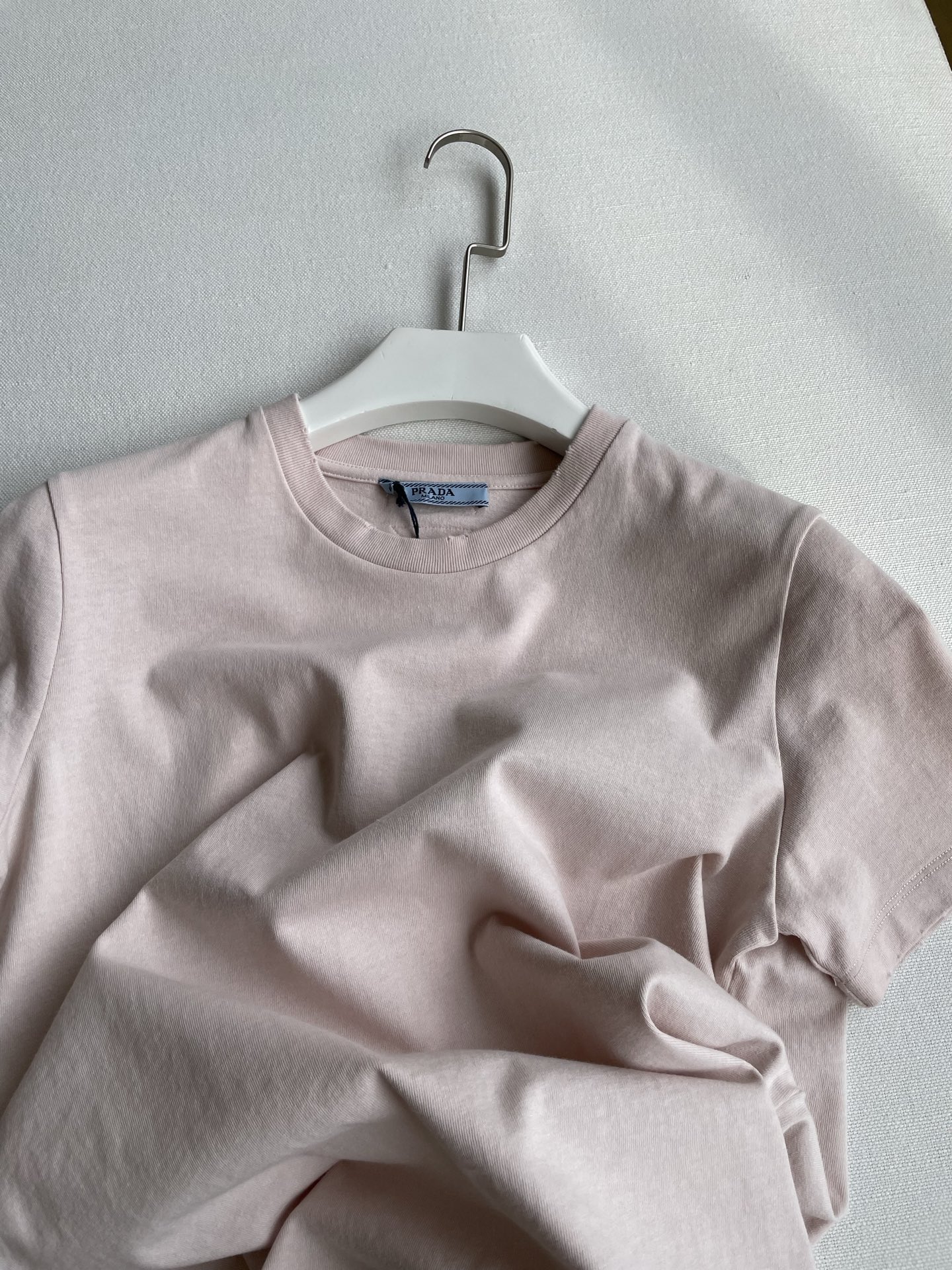 Prada Logo Embroidered Cotton T-shirt in Original Hard-core Female Suit - 图片 2