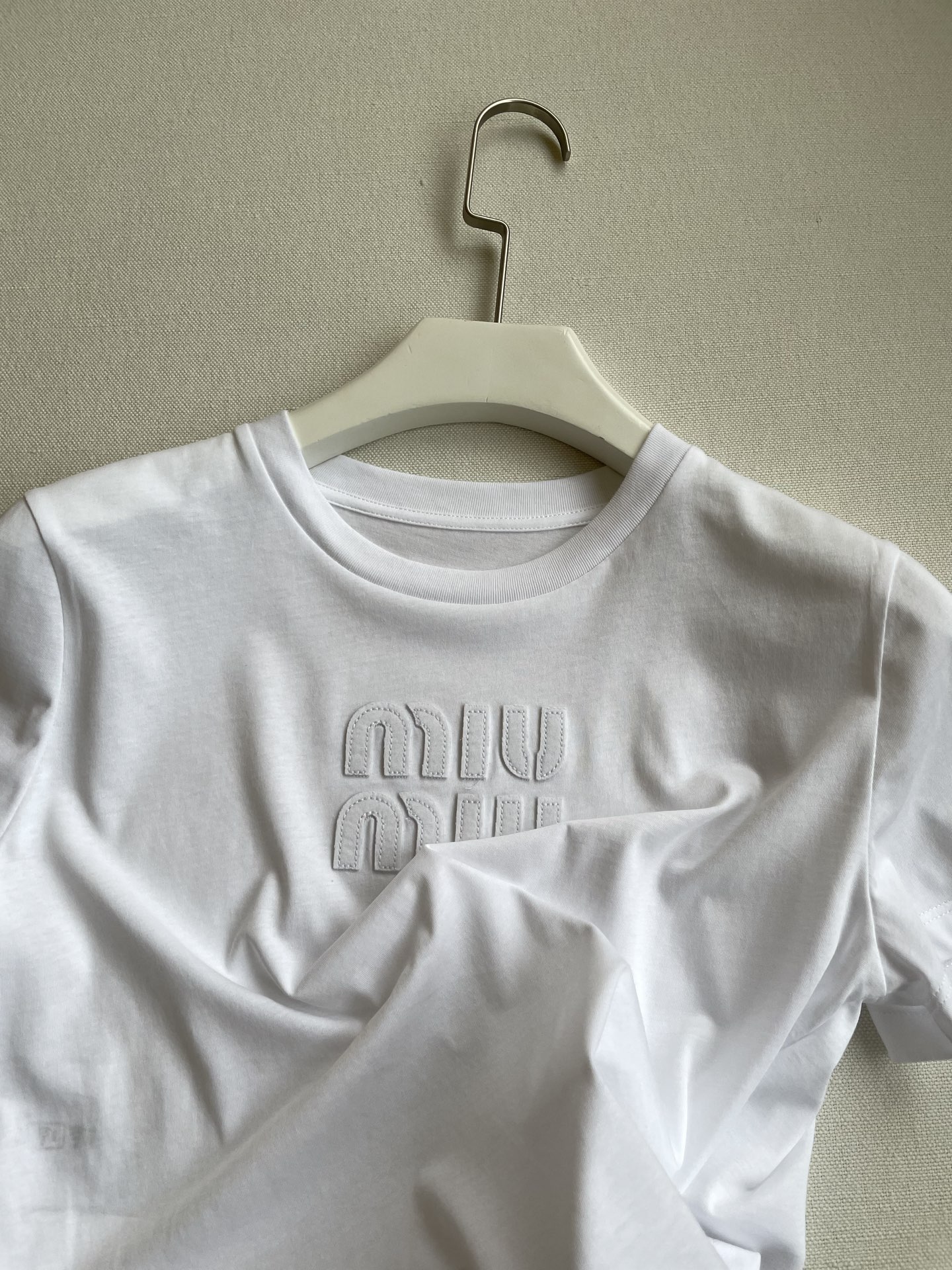 Miu Inspired Crew Neck T-Shirt with Embroidered Letter Patches - Casual Chic 3 i1748533590852 8243 0 1