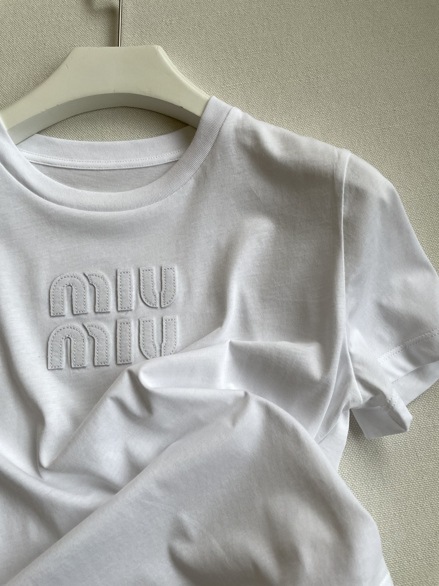 Miu Inspired Crew Neck T-Shirt with Embroidered Letter Patches - Casual Chic 6 i1748533593071 4642 0 4