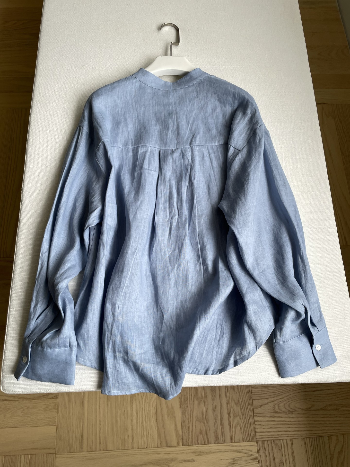 Elegant Light Blue Linen Shirt with Embroidered Details - French Holiday Style 10 i1748534750095 1476 0 8