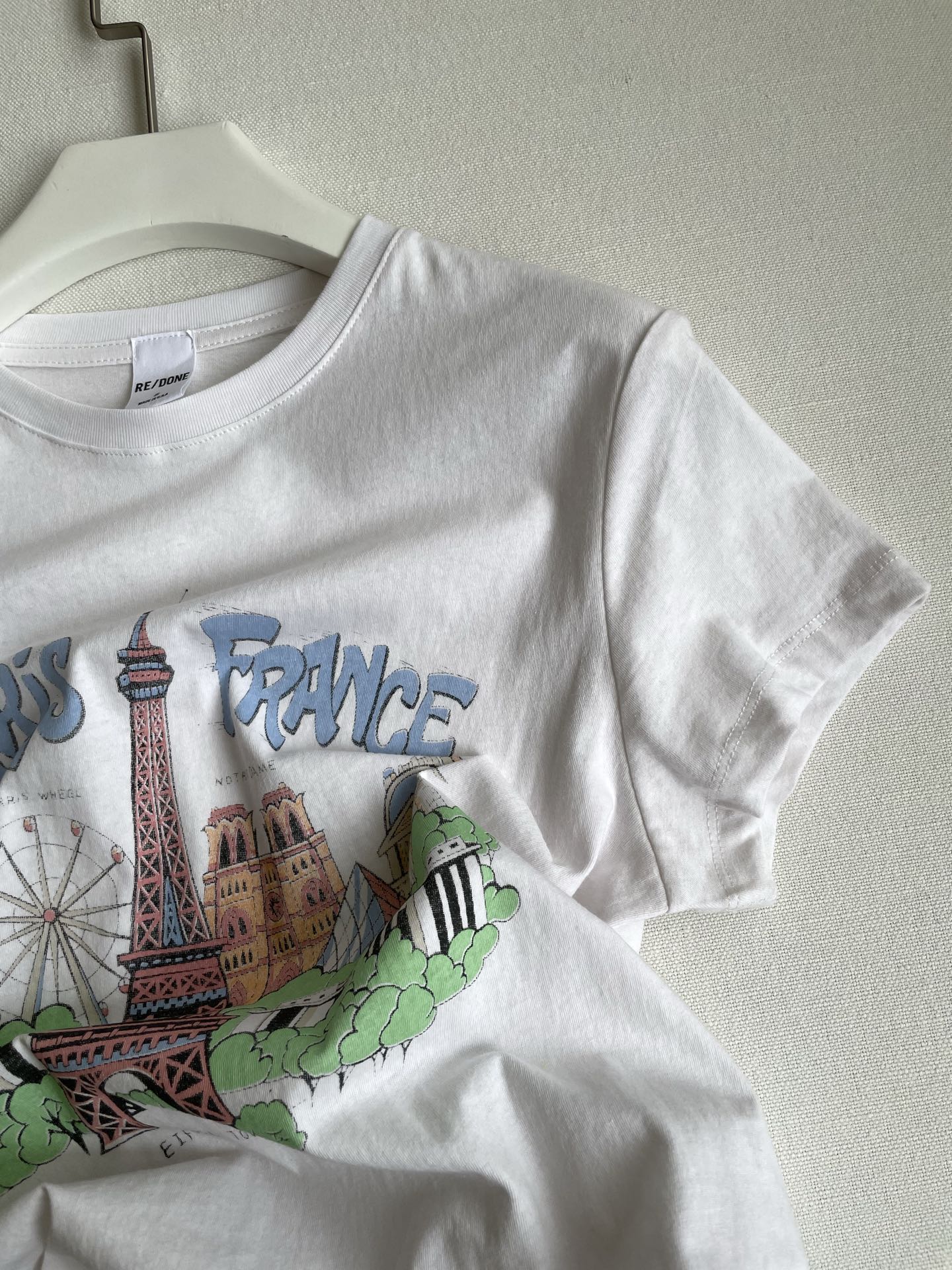 Re Done Eiffel Tower Print Tee - Vintage Style Short Sleeve Top 6 i1748571872620 9141 0 4