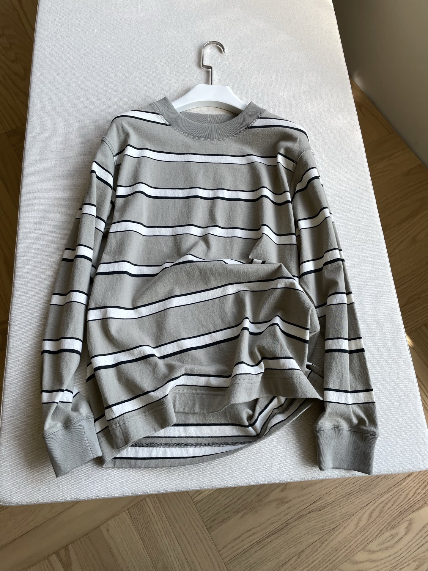Organic Cotton Striped Suit with Hand-Drawn Pattern and Needle Foot Details – Margaret Howell MHLOE Collection