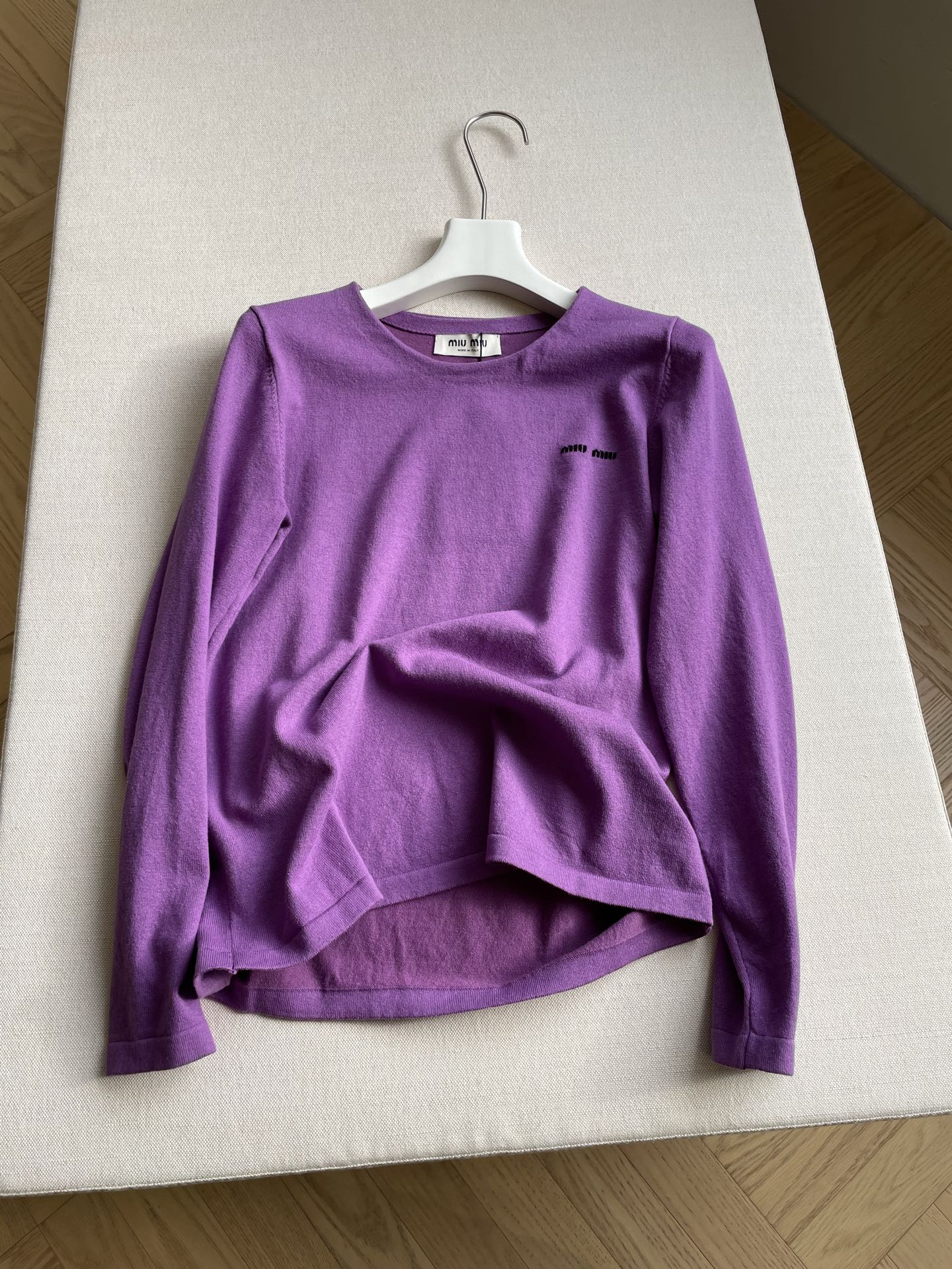 Miu Miu Purple Long Sleeve Top – Elegant & Comfortable Fall Essential