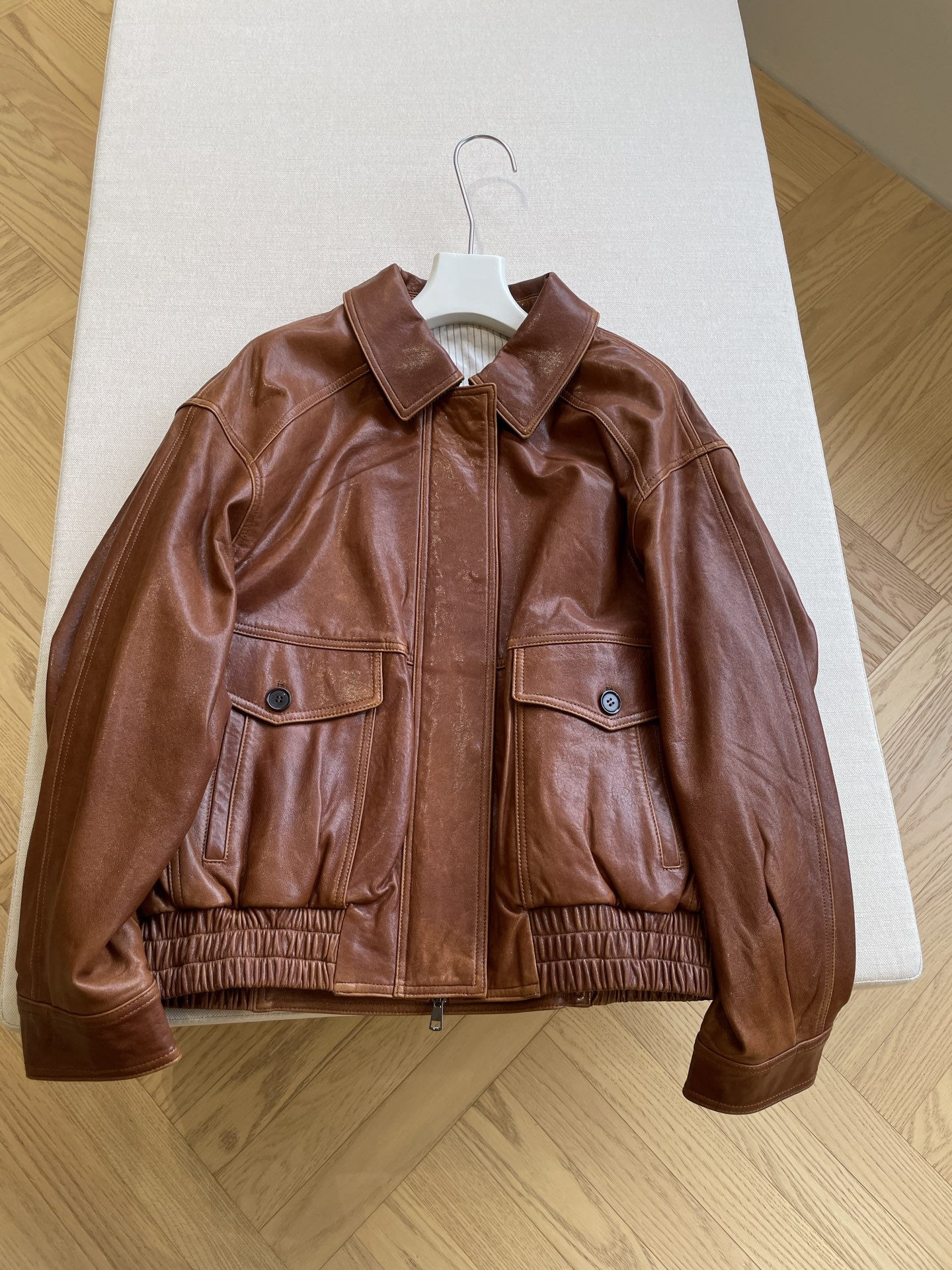 Yves Saint Laurent Vintage Oil Waxed Leather Jacket – Desert Sun