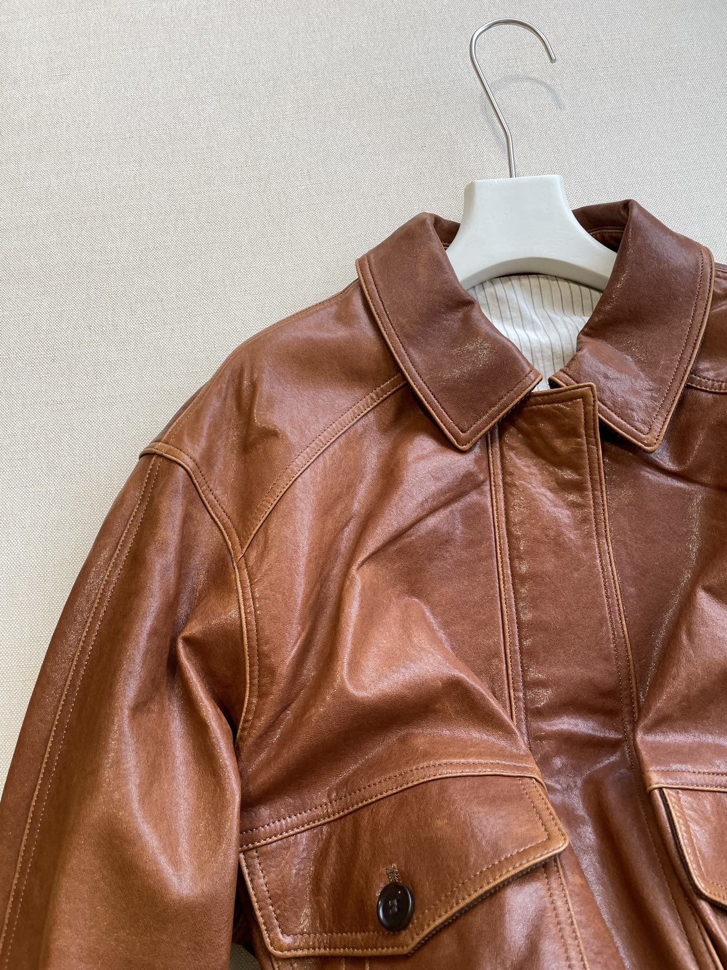 Yves Saint Laurent Vintage Oil Waxed Leather Jacket - Desert Sun 4 i1763069830003 3948 0 2