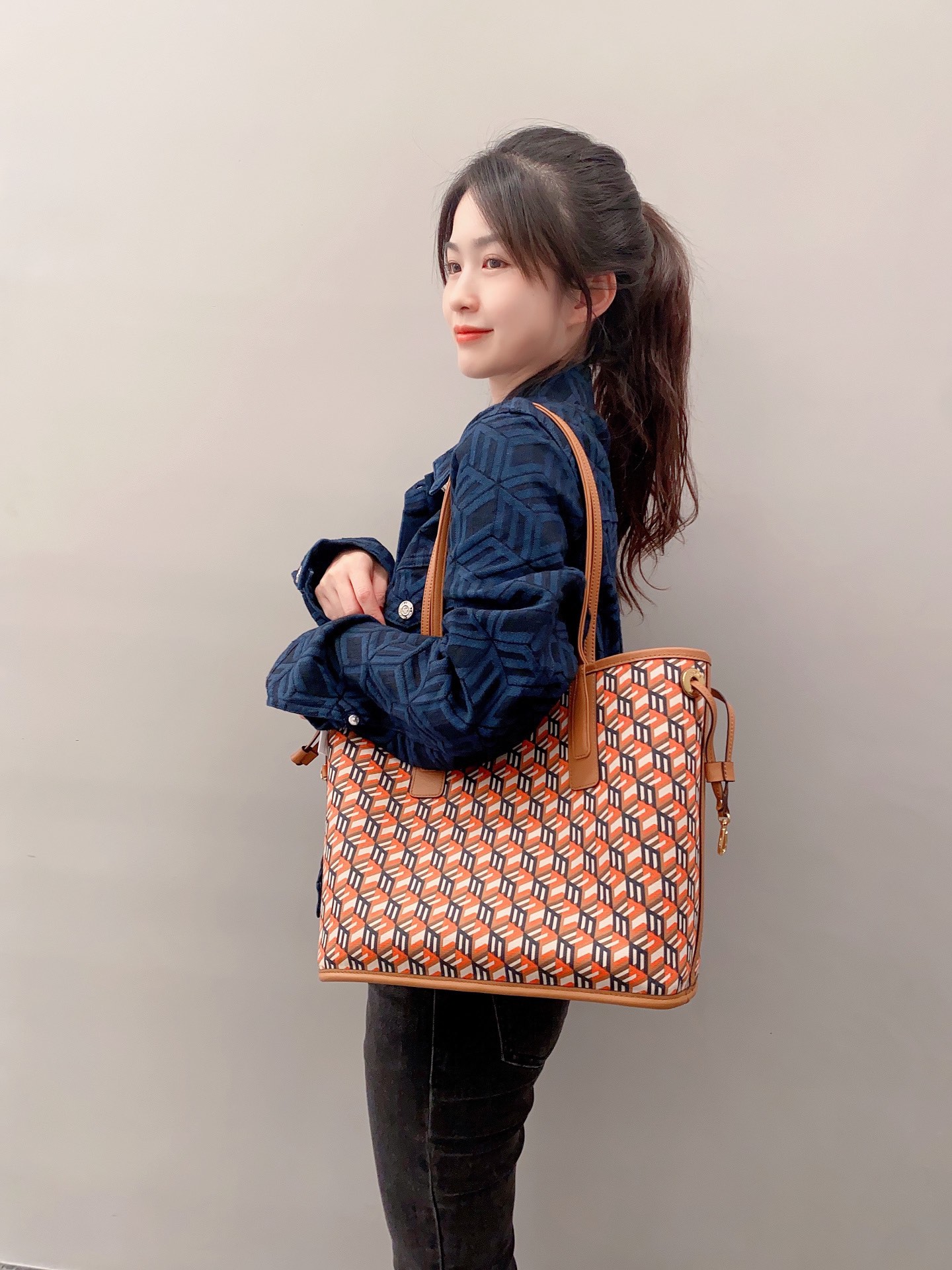 MCM mother-in-law bag small cognac color