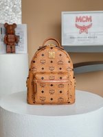 MCM Bags Backpack Brown Canvas Stark Mini