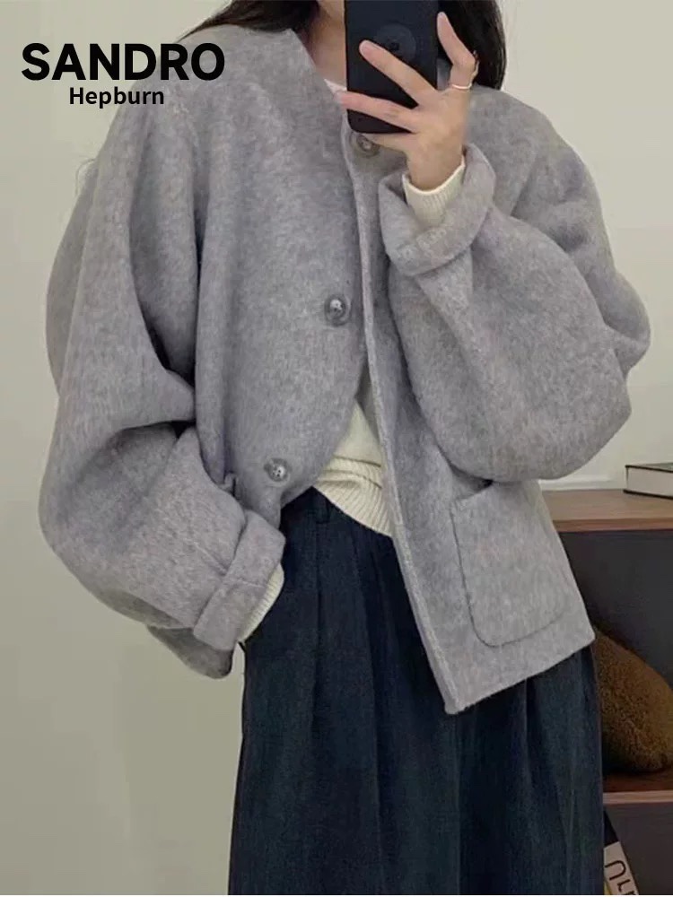 High-Quality Women’s Clothes with Dustproof Bags and 465 AW: SANDRO Wool Coat Options - 图片 5