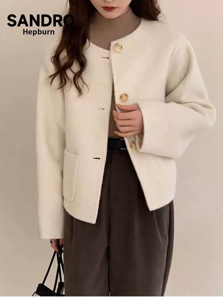 High-Quality Women’s Clothes with Dustproof Bags and 465 AW: SANDRO Wool Coat Options - 图片 3