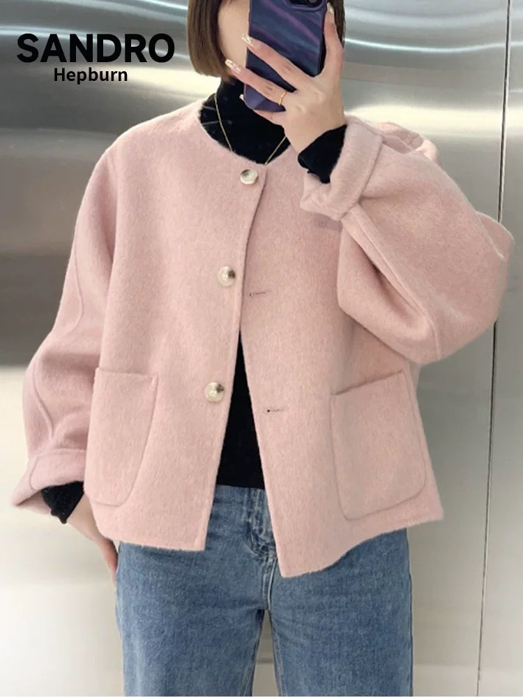 High-Quality Women’s Clothes with Dustproof Bags and 465 AW: SANDRO Wool Coat Options - 图片 7