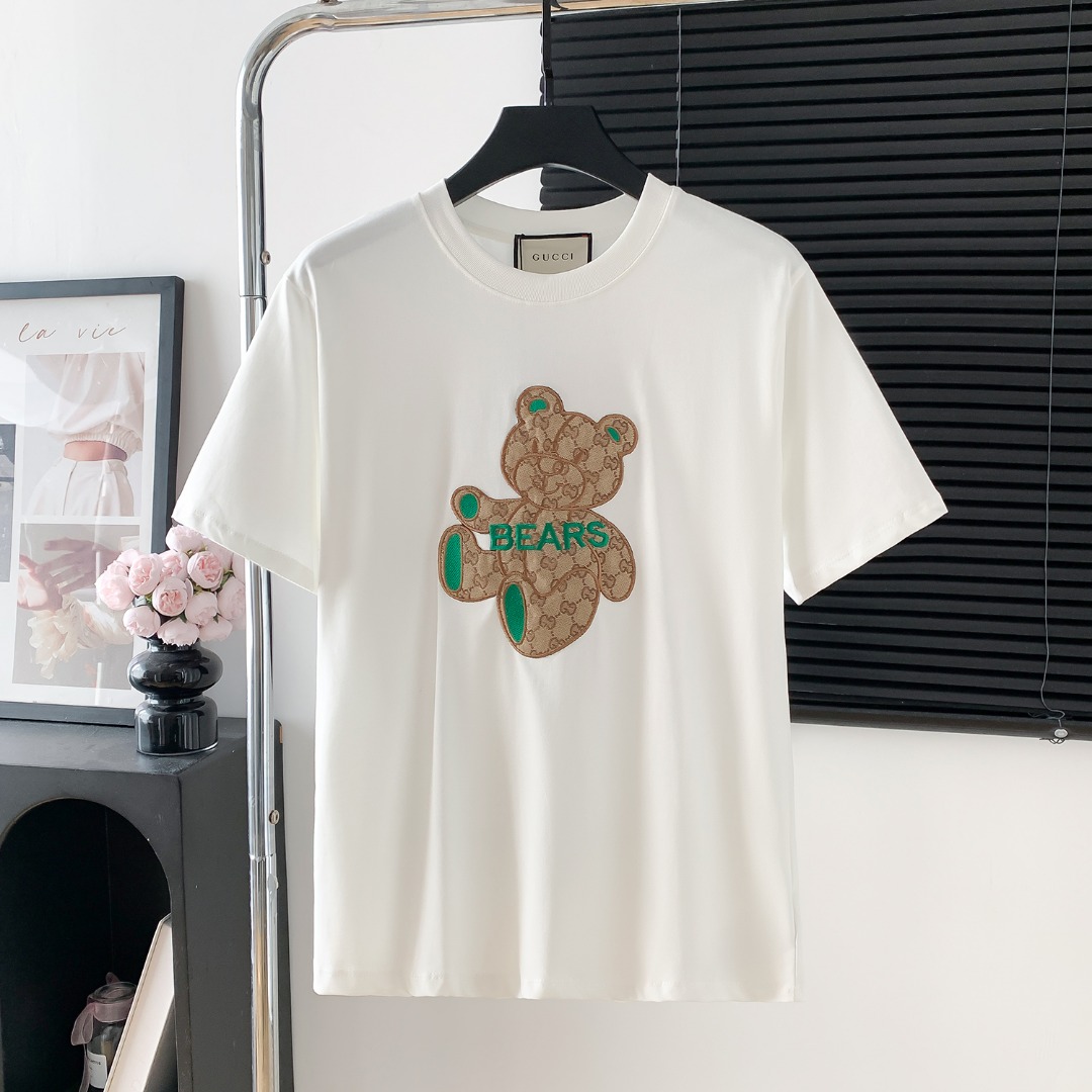Modelo: D712 P80 Camiseta de manga corta con logo bordado GUCCl, logo exquisito, tela original, mismo estilo oficial, c…
