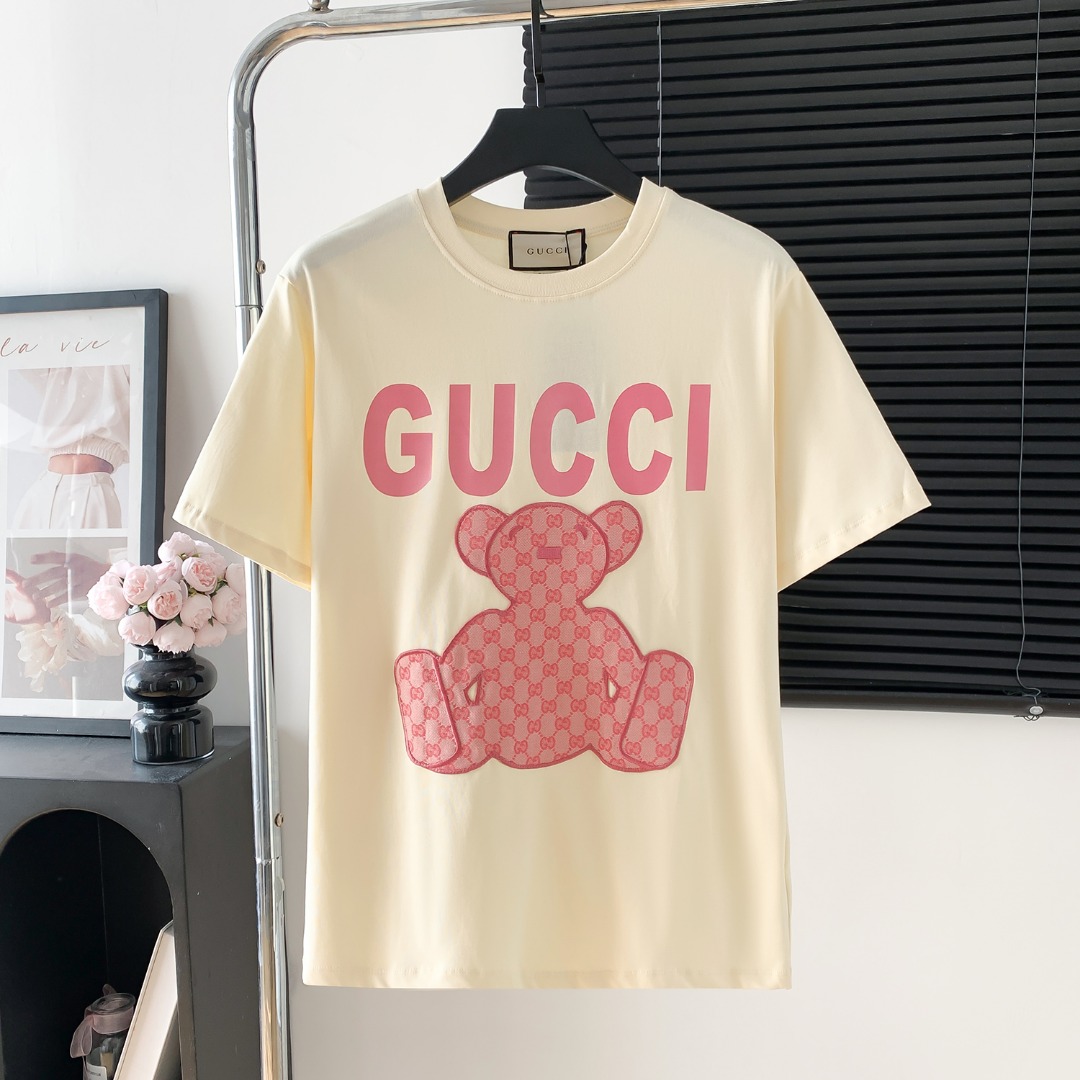 N.º de modelo: D723 P85 GUCCl Gucci camiseta de manga corta con logo bordado. Logo exquisito, tela original, mismo mode…