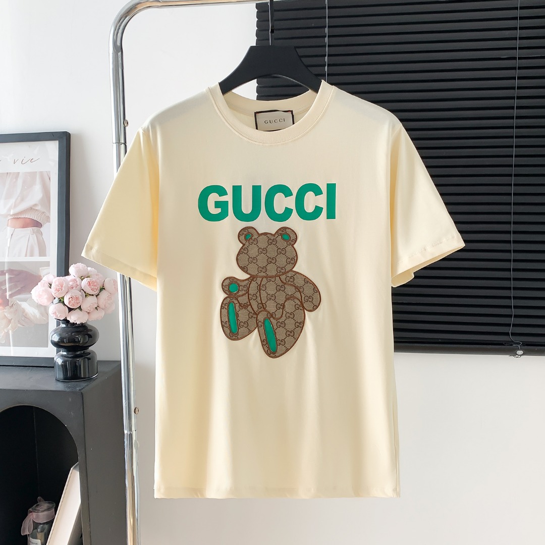 N.º de modelo: D726 P75 GUCCl Gucci camiseta de manga corta con logo bordado. Logo exquisito, tela original, mismo mode…