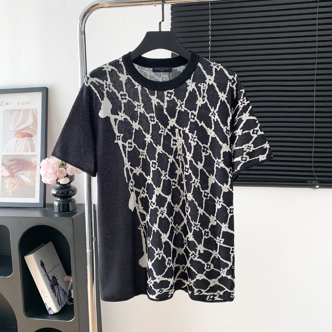 P85 Louis Vuitton / Louis Vuitton lv logo manga corta primavera y verano ¡último estilo! ¡Telas importadas italianas de…