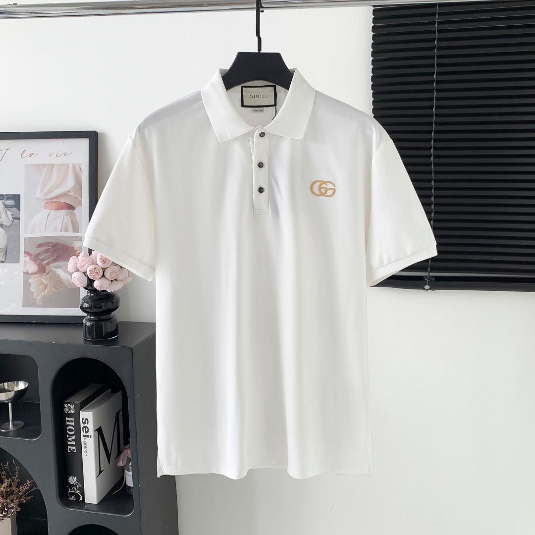 Modelo: M170 P100 GUCCl Gucci logo POLO manga corta. Logo distintivo exquisito, tela original, mismo estilo oficial. Es…