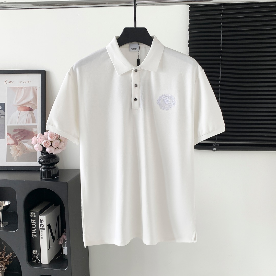 Número de estilo: M171 P100 POLO con logo de BURBERRY de manga corta El logo del logo es exquisito Tela original Camisa…