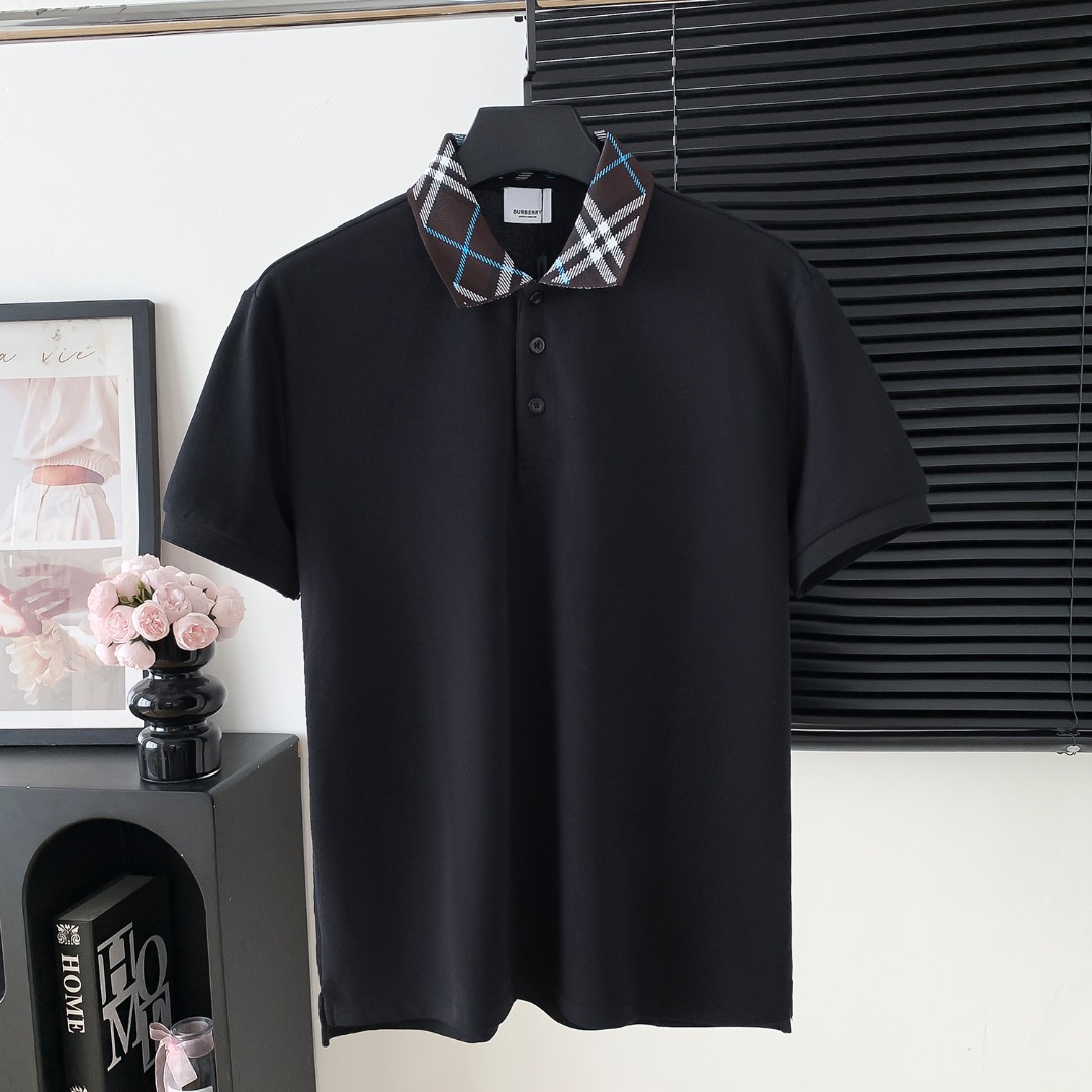 Número de estilo: M172 P100 POLO con logo de BURBERRY de manga corta El logo del logo es exquisito Tela original Camisa…