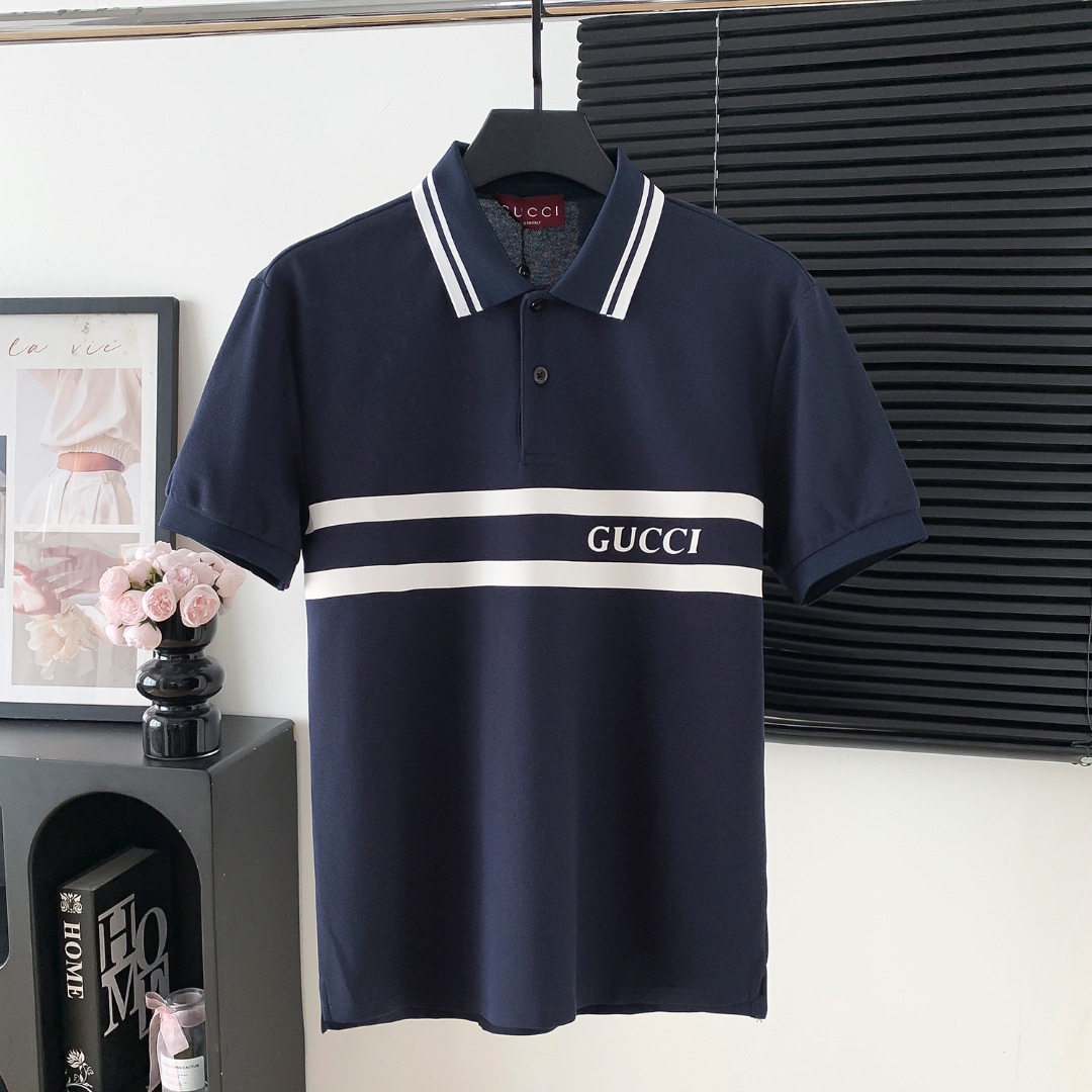 Modelo: M179 P100 GUCCl Gucci logo POLO manga corta. Logo distintivo exquisito, tela original, mismo estilo oficial. Es…