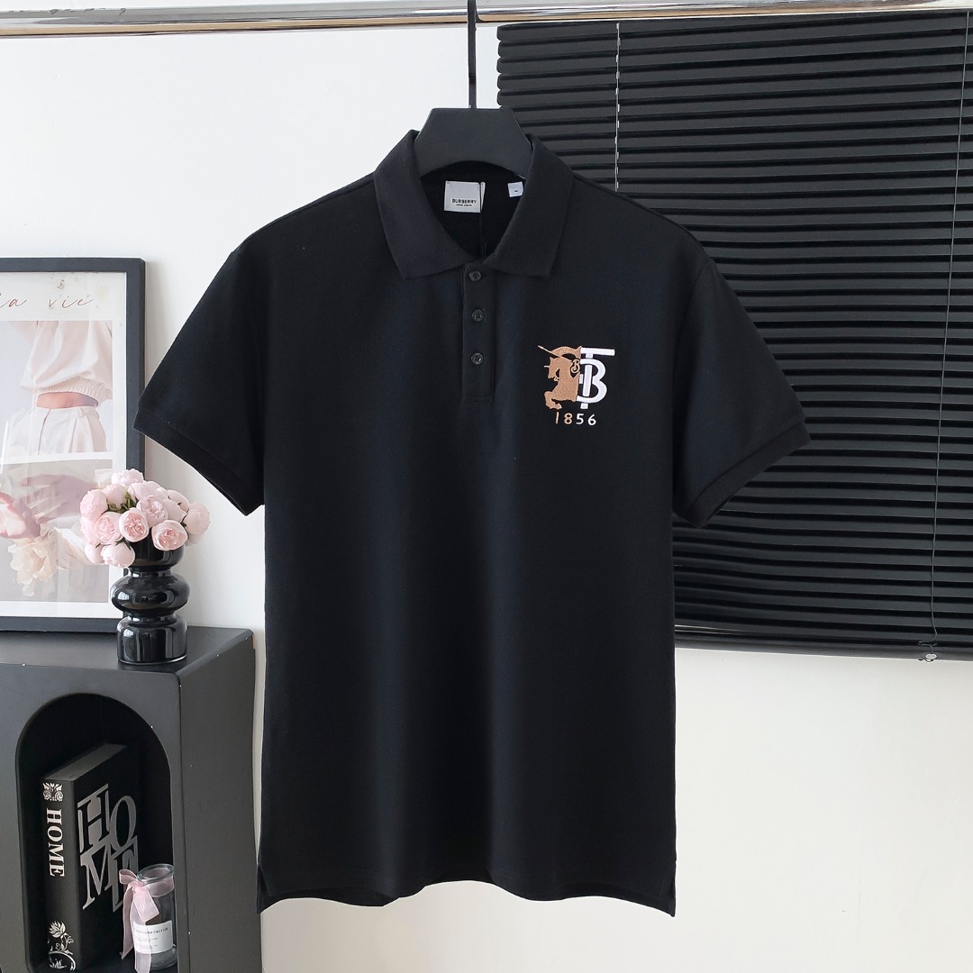 Número de estilo: M180 P100 POLO con logo de BURBERRY de manga corta El logo del logo es exquisito Tela original Camisa…